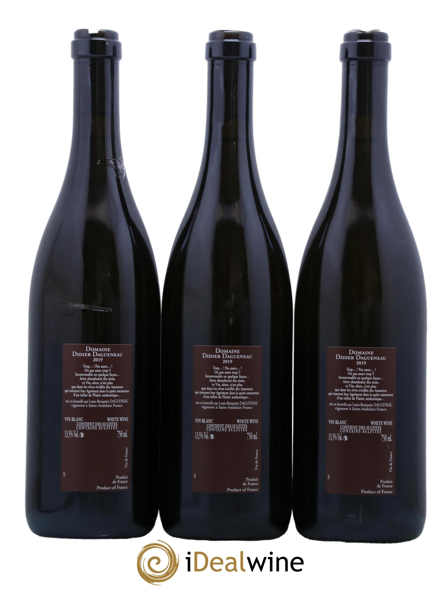 Vin de France (anciennement Pouilly-Fumé) Pur Sang Dagueneau (Domaine Didier - Louis-Benjamin) 2019 - Posten von 3 Flaschen - 1