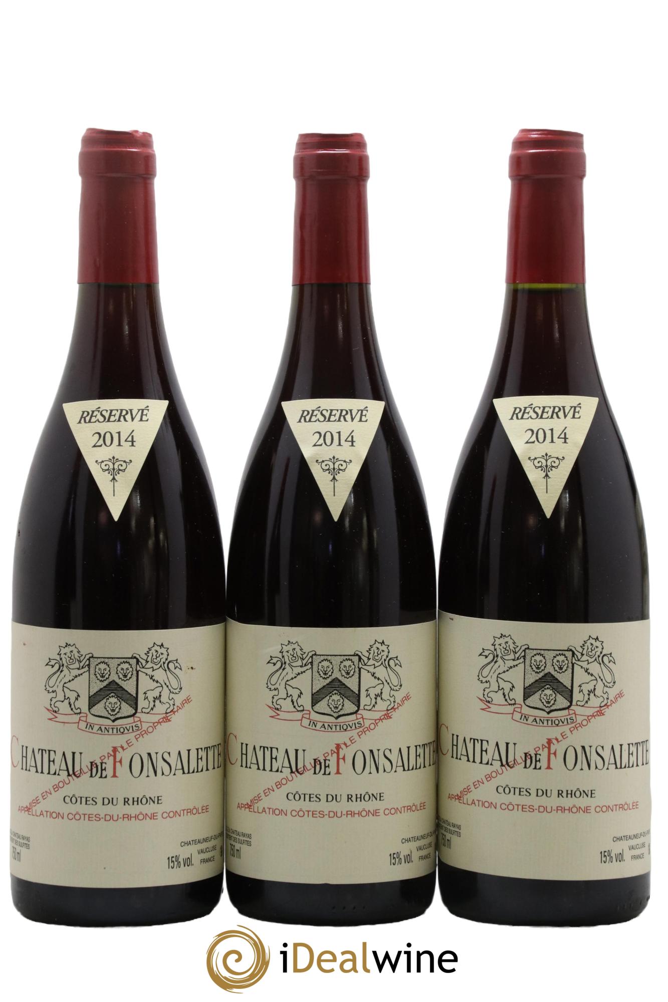 Côtes-du-Rhône Château de Fonsalette Emmanuel Reynaud 2014 - Lot de 3 bouteilles - 0
