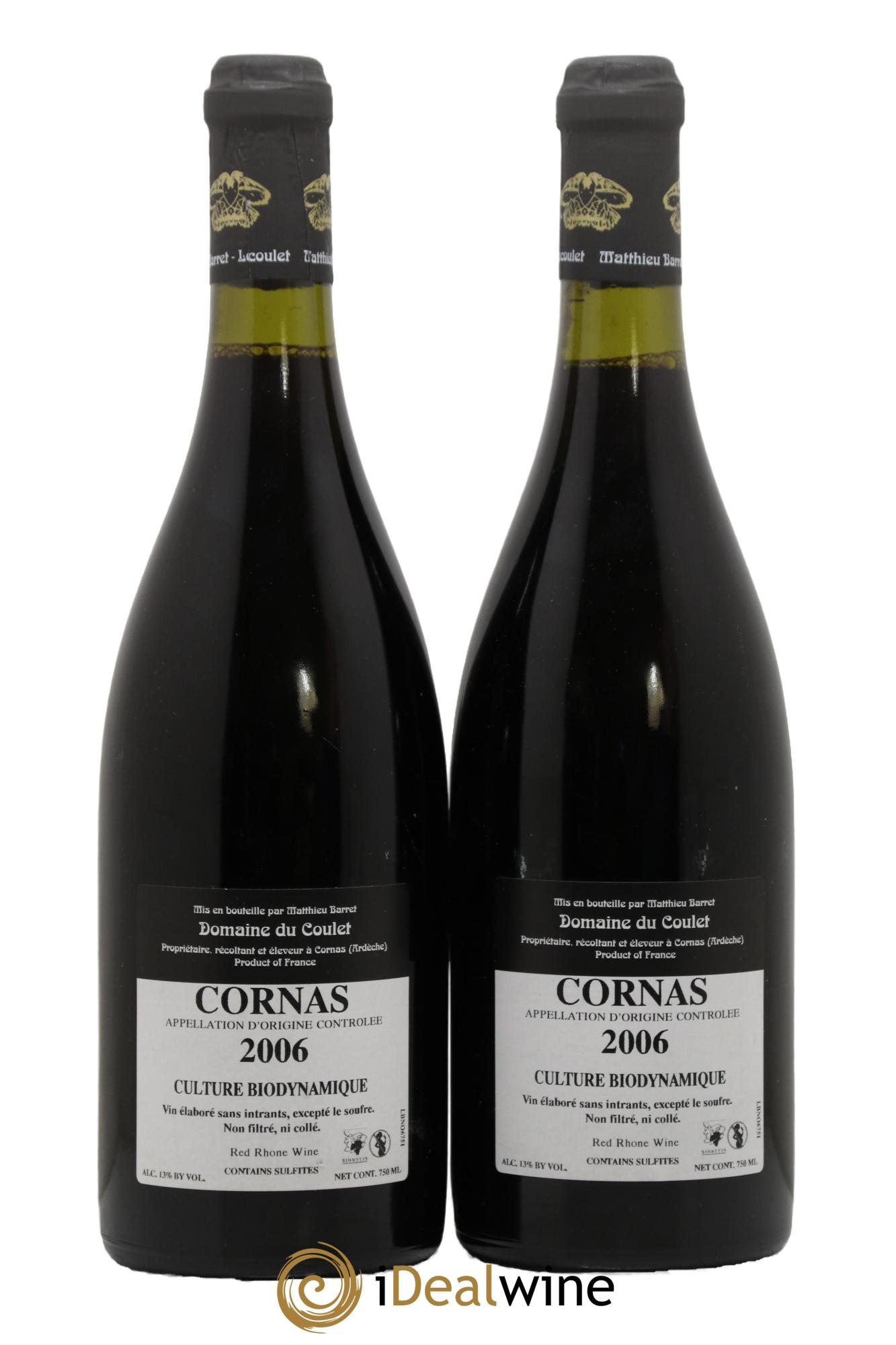 Cornas Billes Noires Coulet (Domaine du) - Matthieu Barret 2006 - Lot of 2 bottles - 1