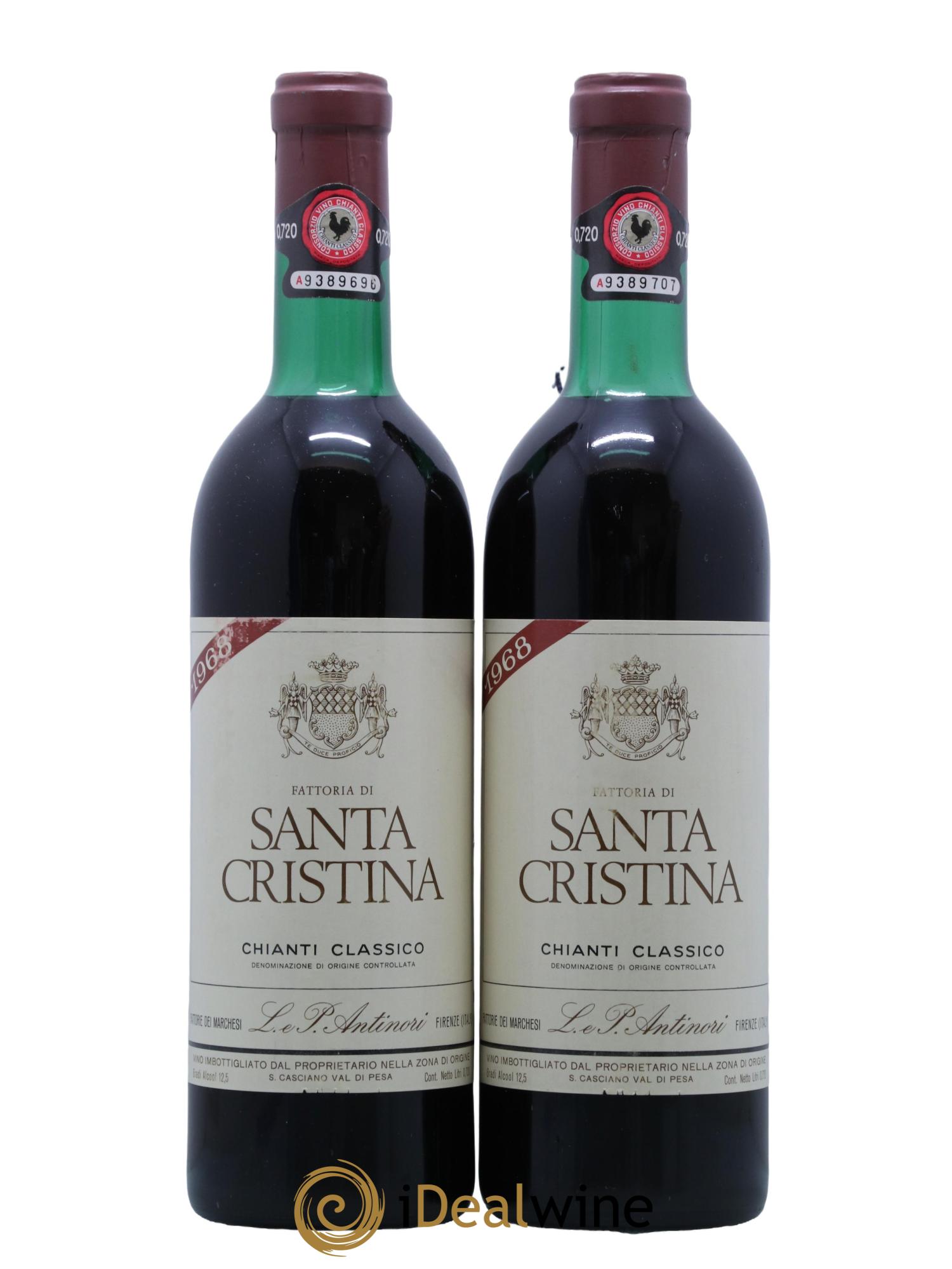 Chianti Classico DOCG Santa Cristina Antinori 1968 - Lot de 2 bouteilles - 0