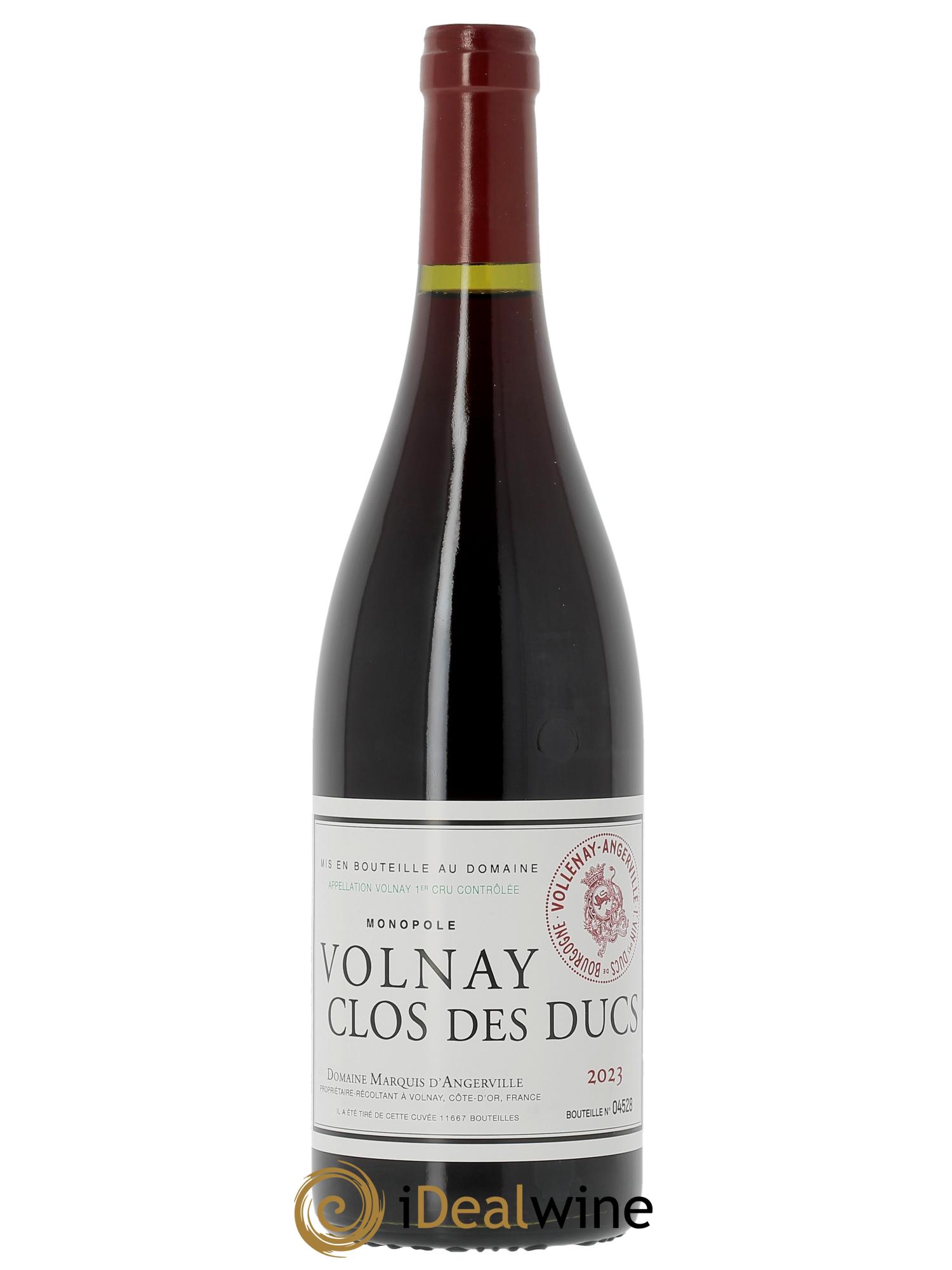 Volnay 1er Cru Clos des Ducs Marquis d'Angerville (Domaine) 2023 - Lot de 1 bouteille - 0