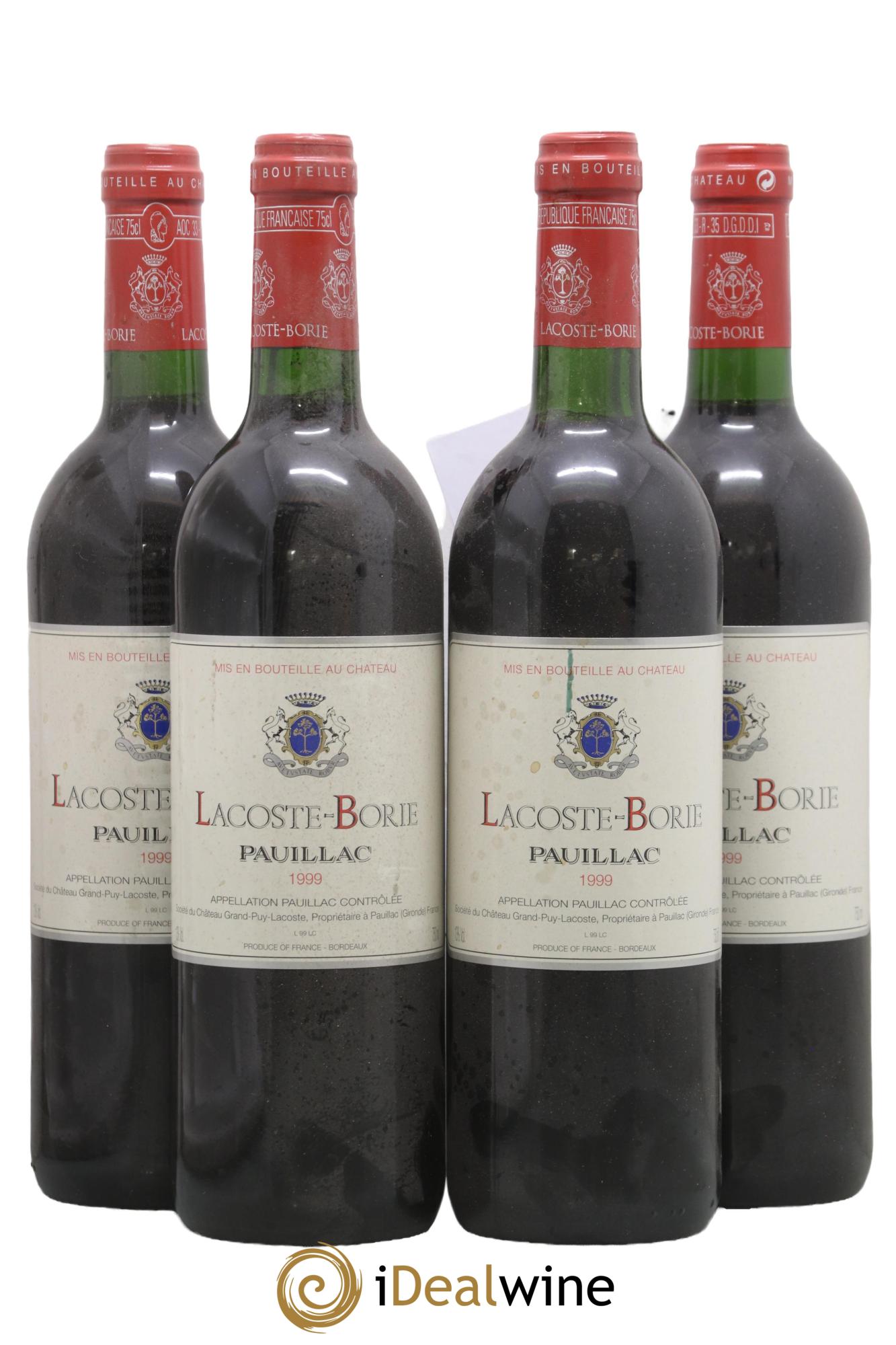 Lacoste Borie 1999 - Lot de 4 bouteilles - 0