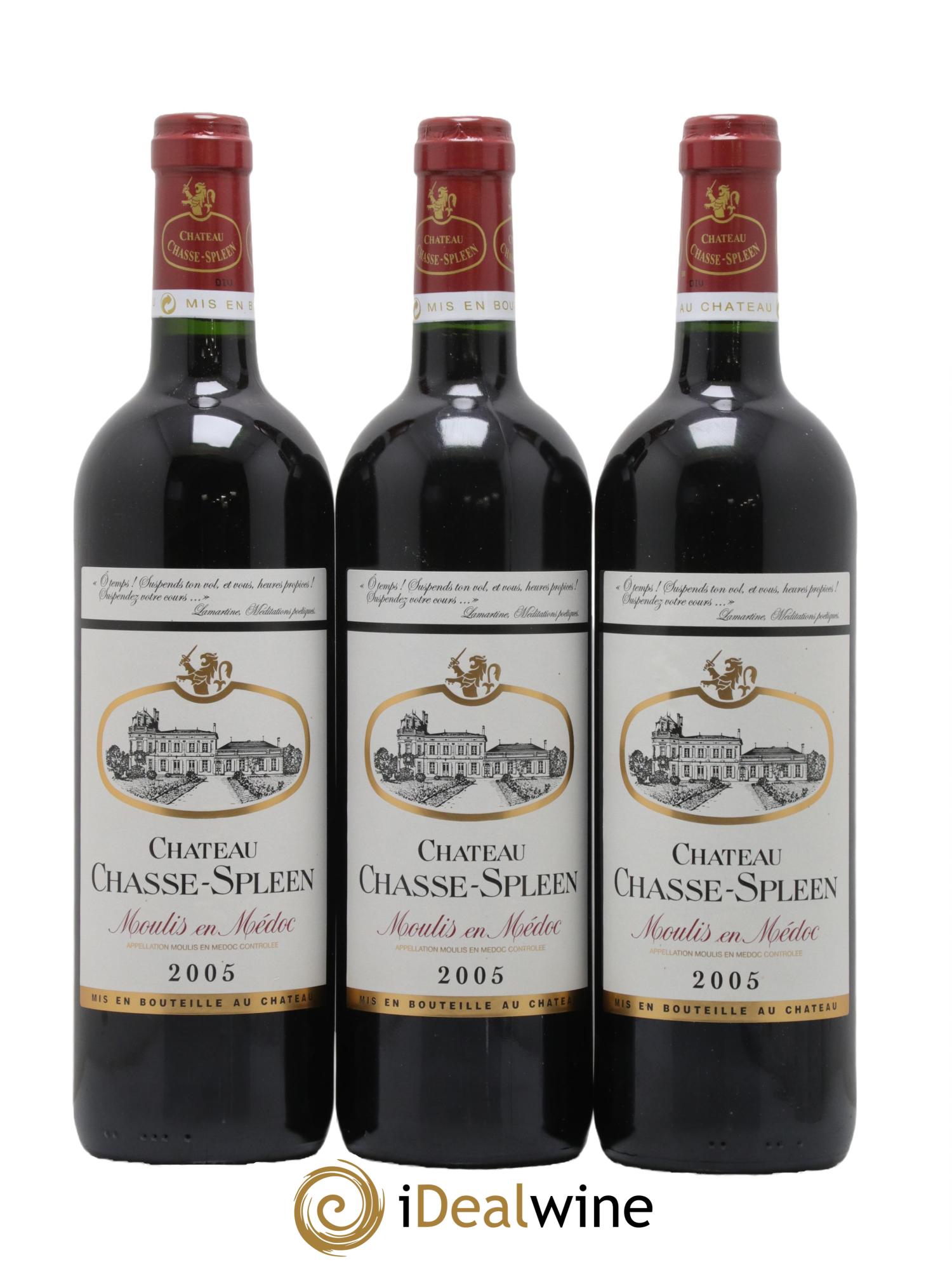 Château Chasse Spleen 2005 - Lot de 3 bouteilles - 0