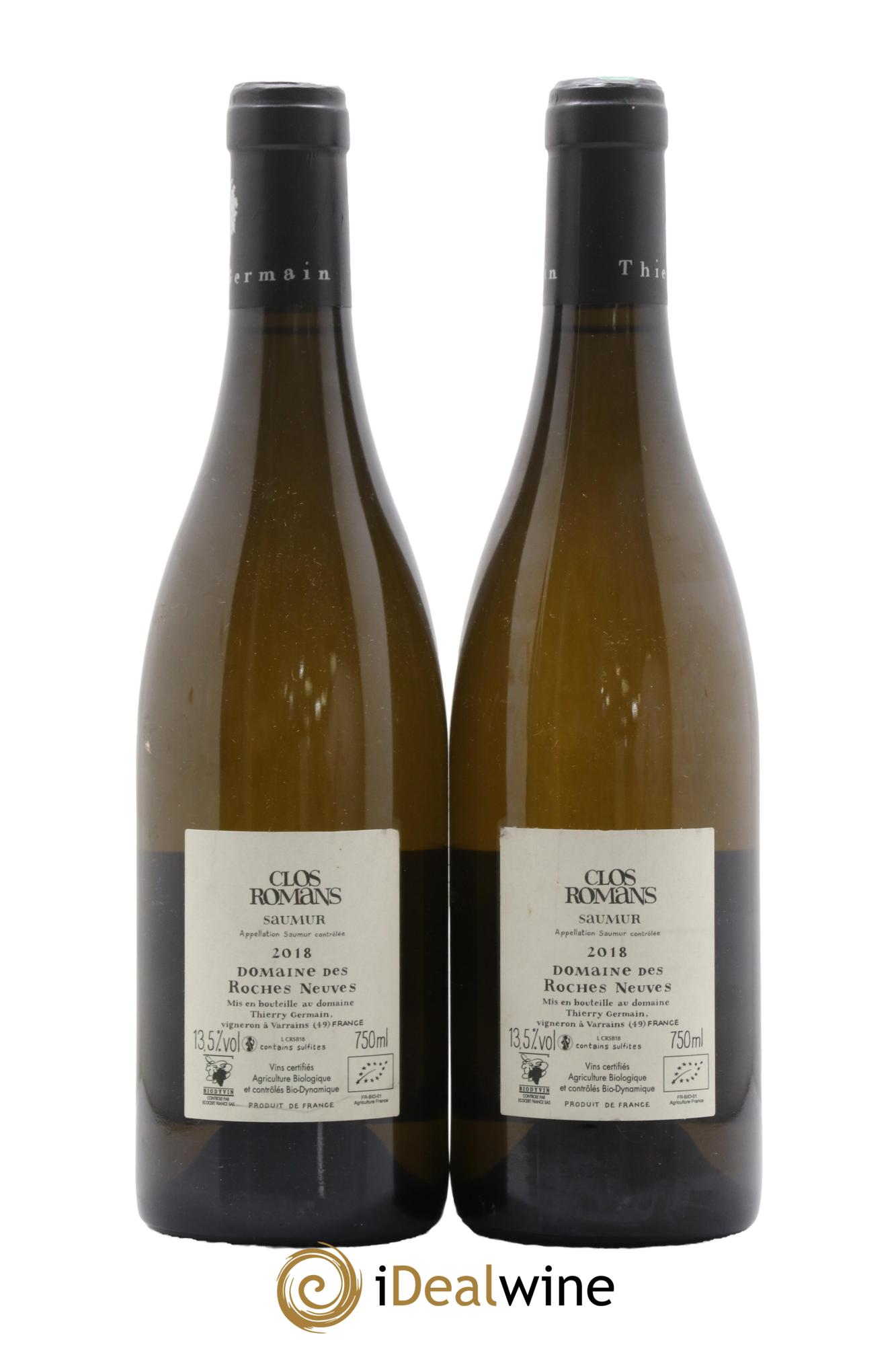 Saumur Clos Romans Domaine des Roches Neuves - Thierry Germain 2018 - Posten von 2 Flaschen - 1
