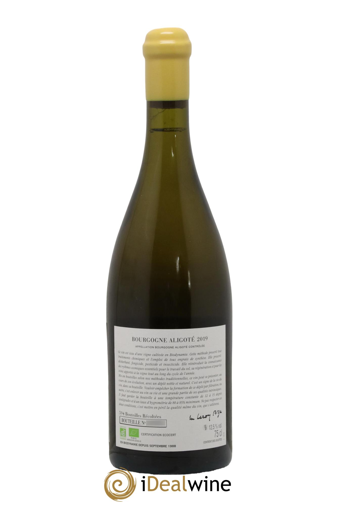 Acheter vin Bourgogne Aligoté Sous Chatelet d'Auvenay (Domaine