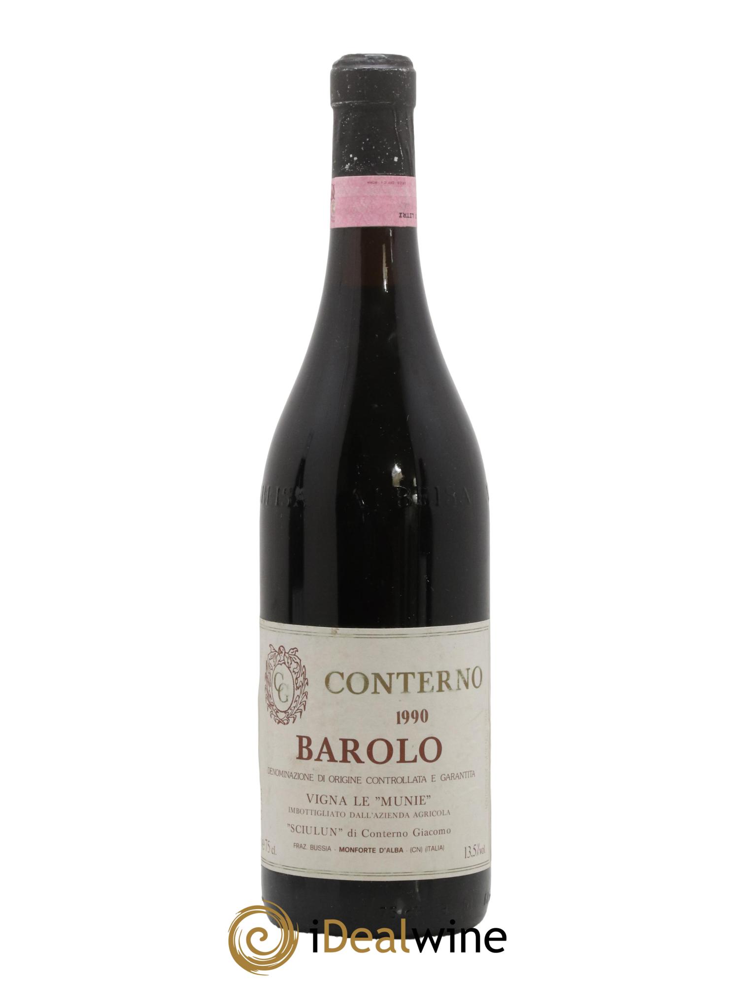 Buy Barolo DOCG Vigna Le Munie Giacomo Conterno 1990 (lot: 2440555)