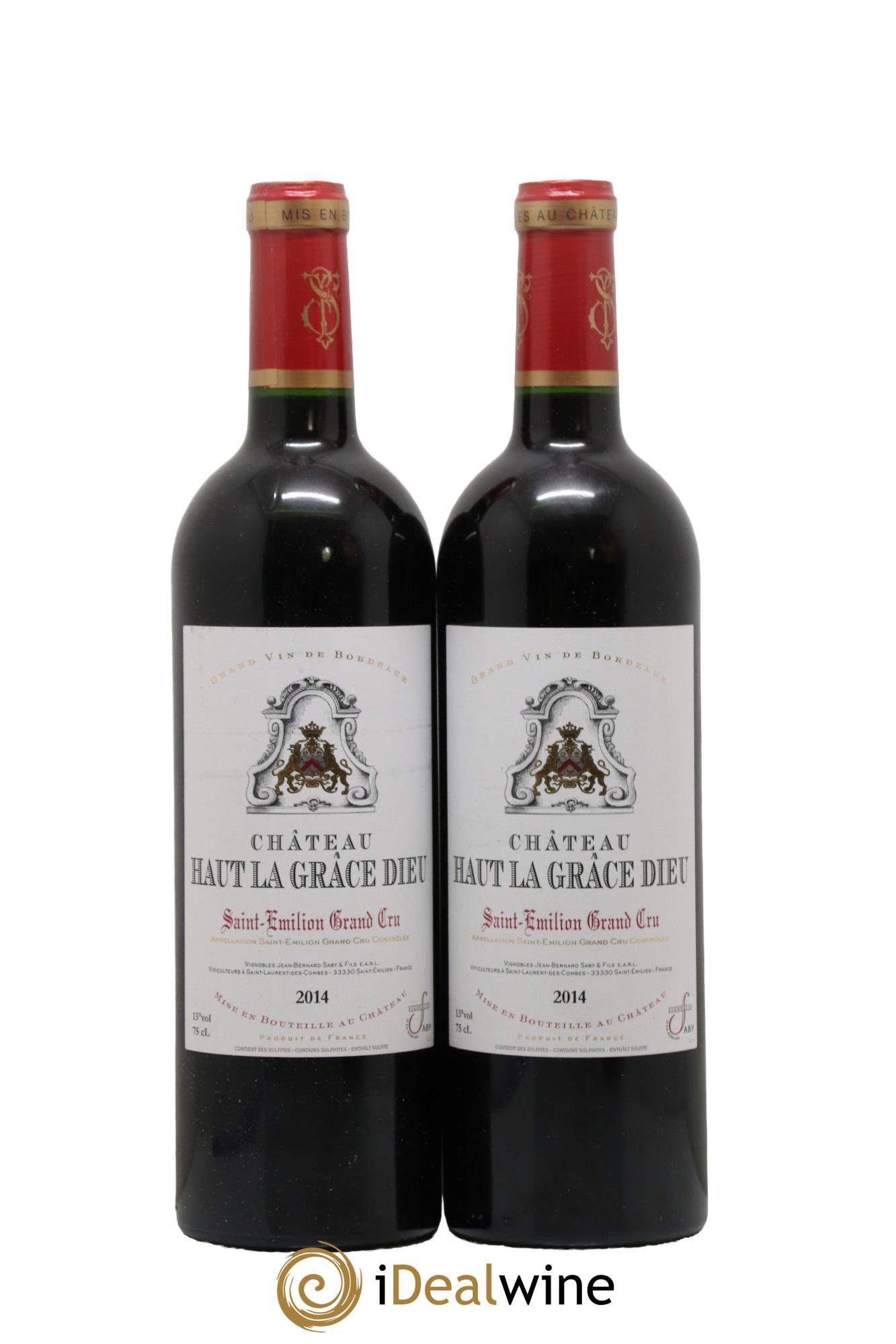 Saint-Émilion Grand Cru Chateau Haut La Grace Dieu 2014 - Lotto di 2 bottiglie - 0