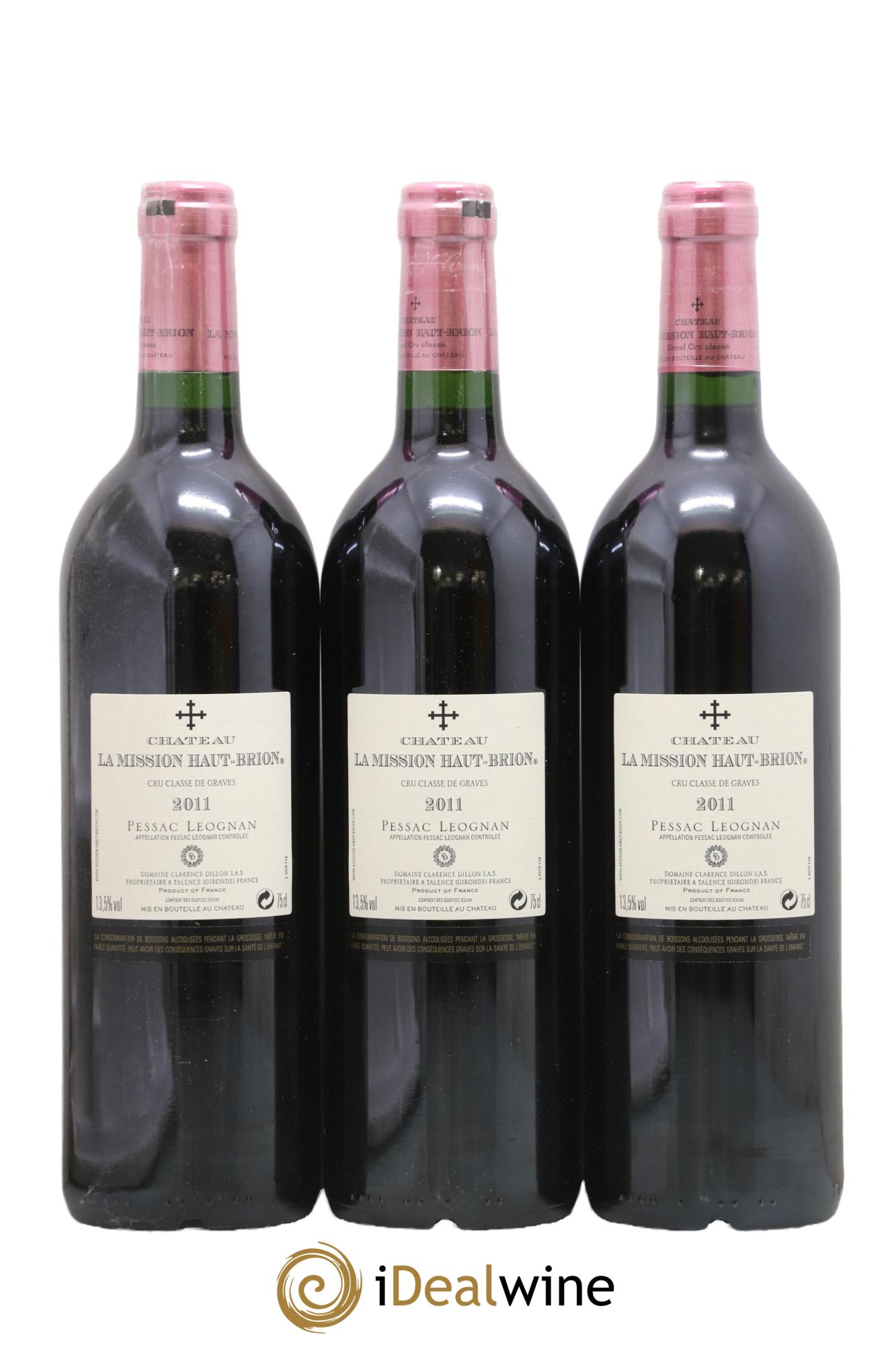 Château la Mission Haut-Brion Cru Classé de Graves 2011 - Lot de 3 bouteilles - 1