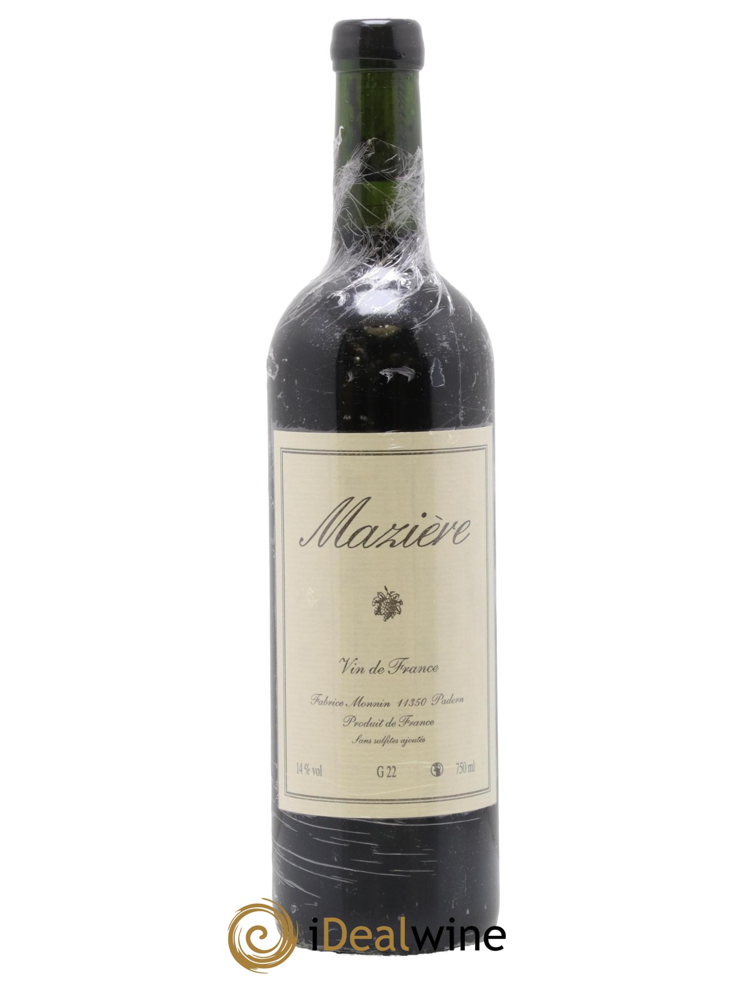 Vin de France Mazière Grenache Fabrice Monnin 2022 - Lot de 1 bouteille - 0