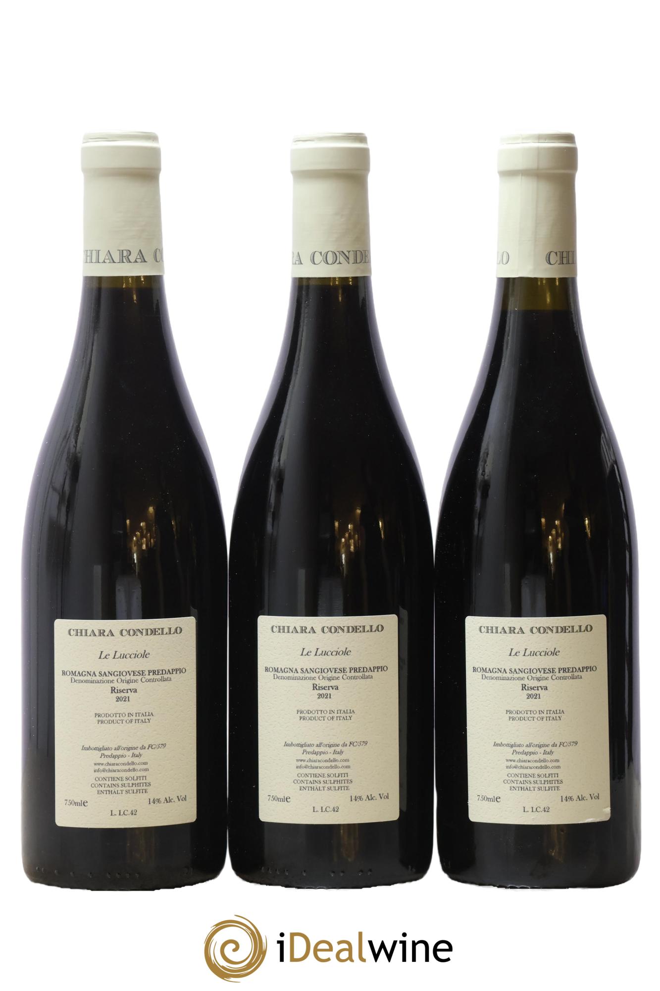 Sangiovese Di Romagna Predappio DOC Chiara Condello Le Lucciole Riserva 2021 - Lot de 3 bouteilles - 1