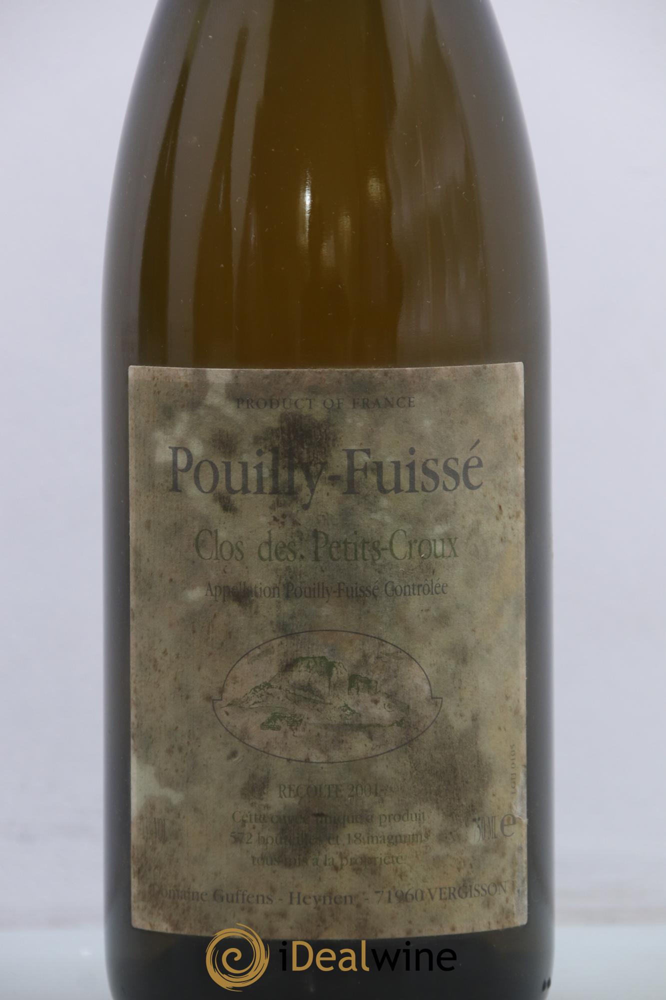 Pouilly-Fuissé Clos des Petits Croux Guffens-Heynen 2001 - Lot de 1 bouteille - 1