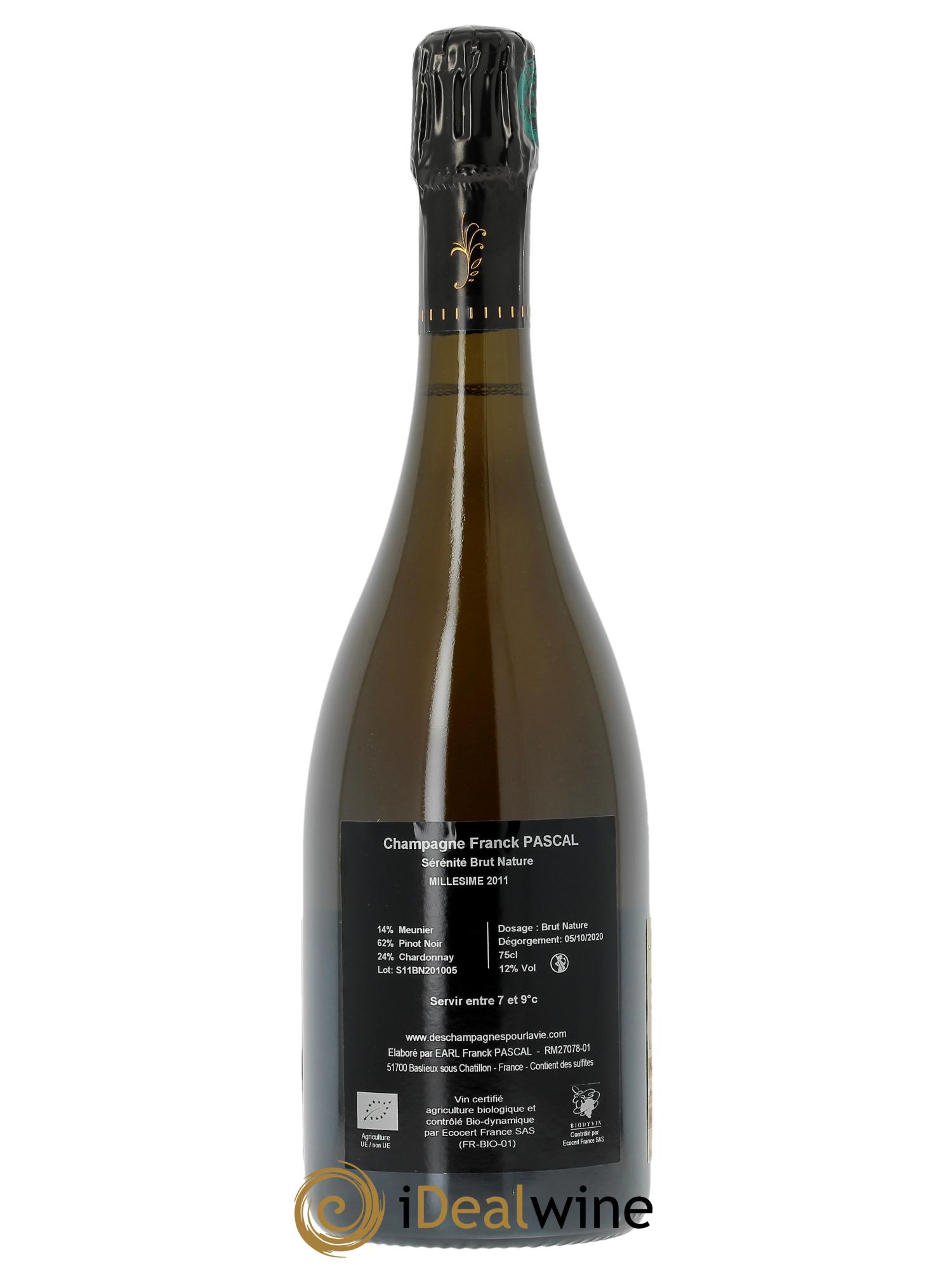 Sérénité Brut Nature Franck Pascal 2011 - Lot of 1 bottle - 1