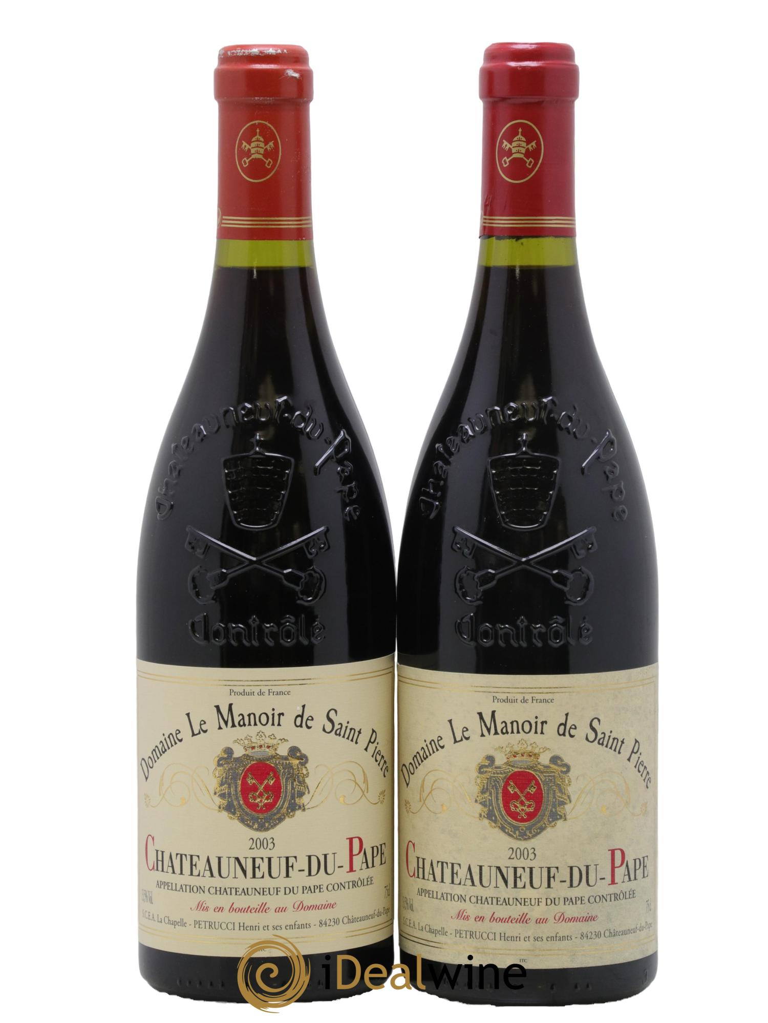 Châteauneuf-du-Pape Le Manoir de Saint Pierre 2003 - Lot of 2 bottles - 0