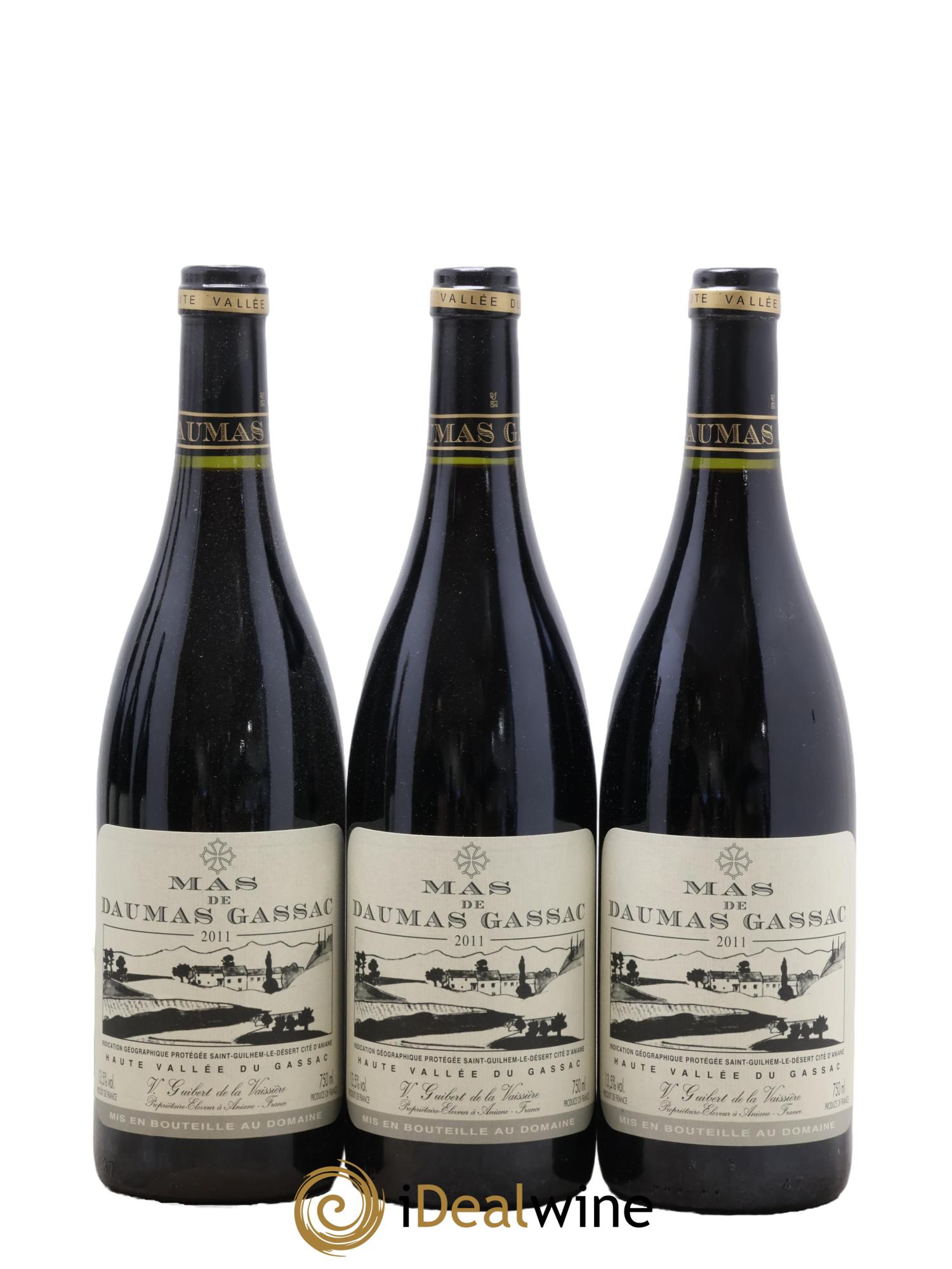 IGP St Guilhem-le-Désert - Cité d'Aniane Mas Daumas Gassac Famille Guibert de La Vaissière 2011 - Lot de 6 bouteilles - 1