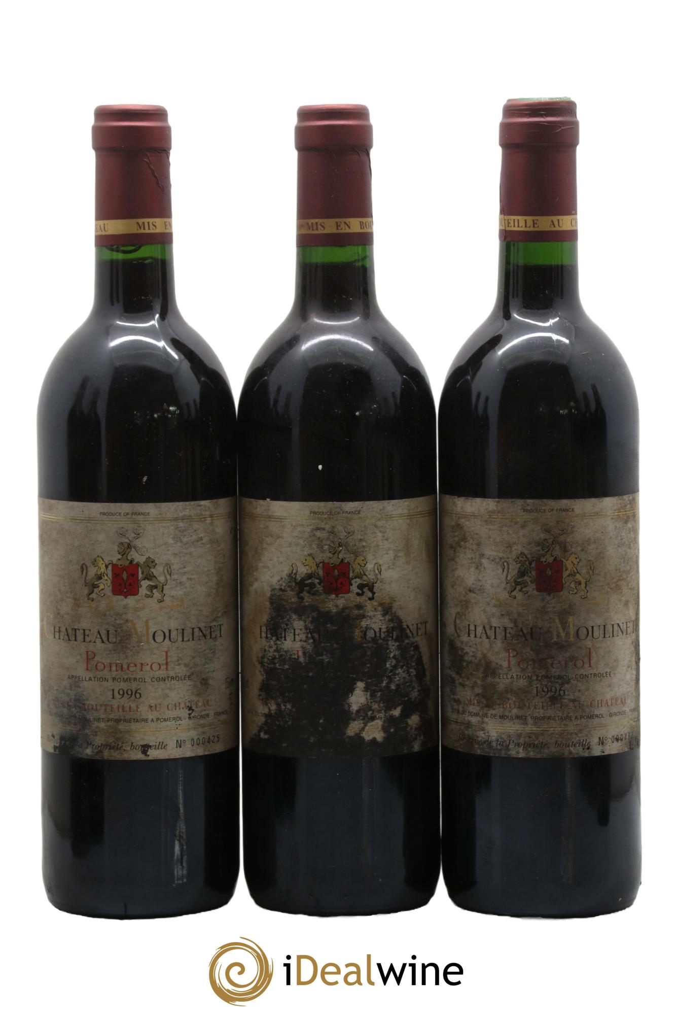 Château Moulinet 1996 - Lot de 3 bouteilles - 0