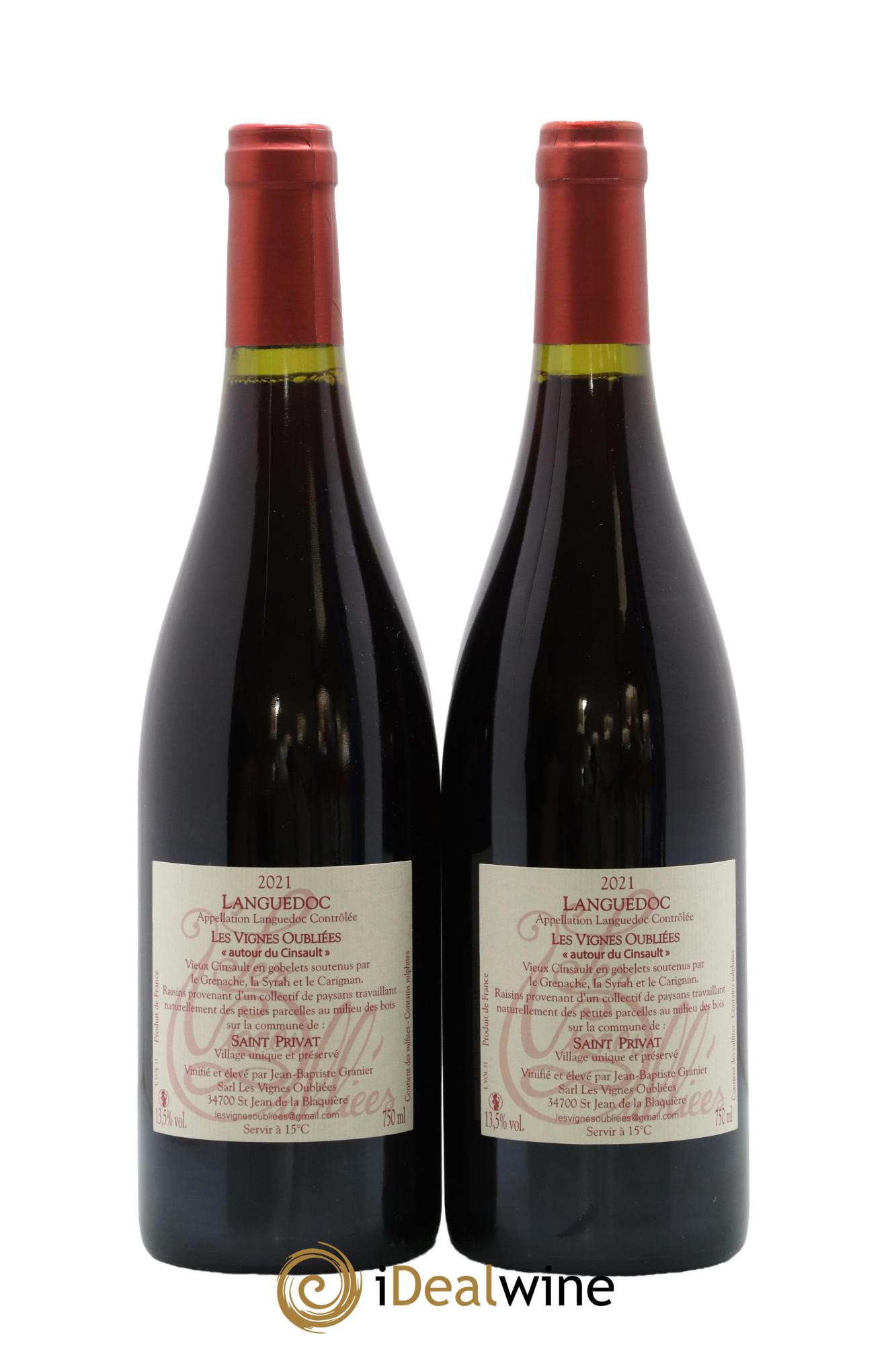 Languedoc Les Vignes Oubliées Autour du Cinsault Jean-Baptiste Granier 2021 - Lot de 2 bouteilles - 1