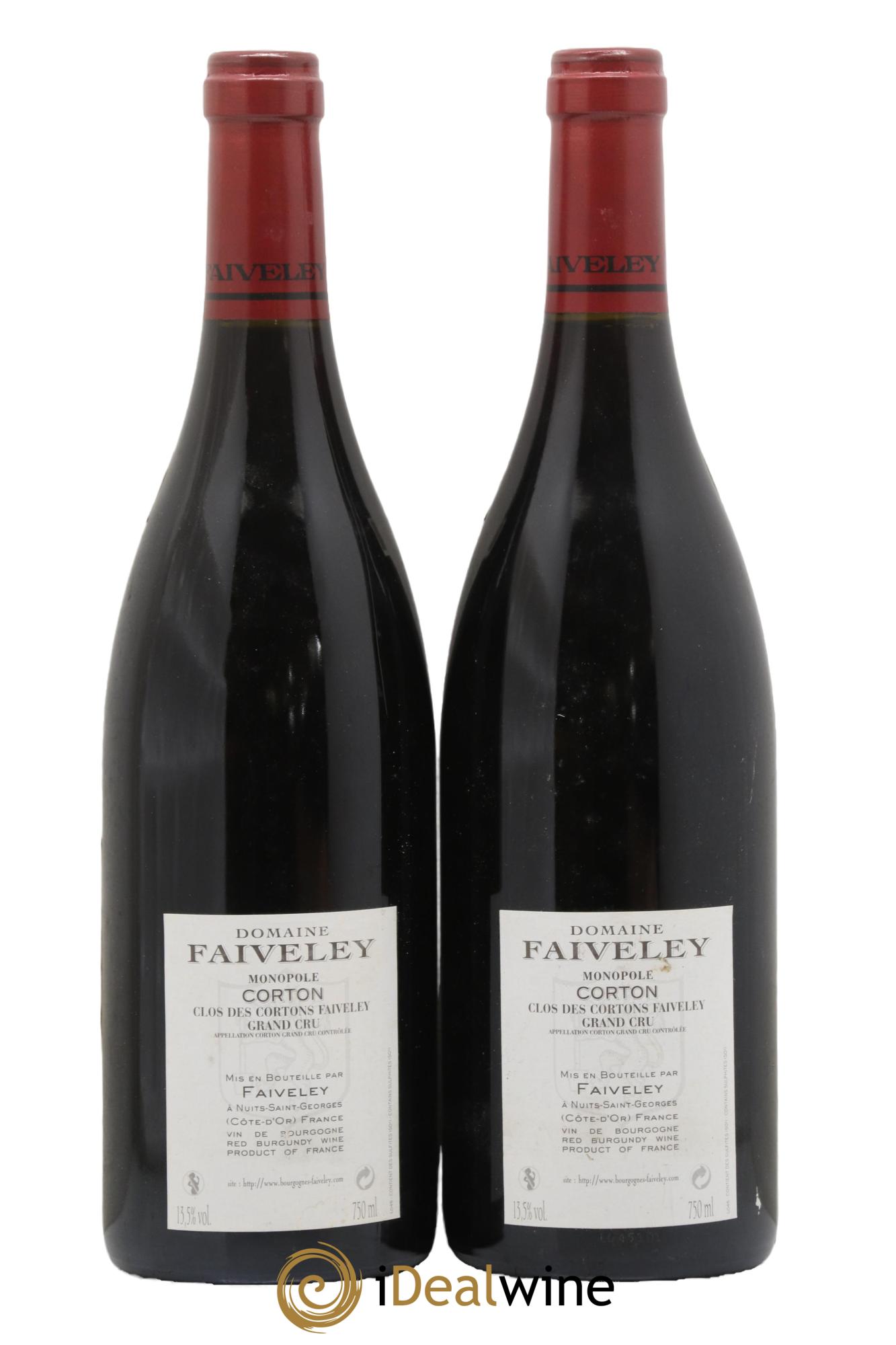 Corton Grand Cru Clos des Cortons Faiveley  2010 - Lot of 2 bottles - 1