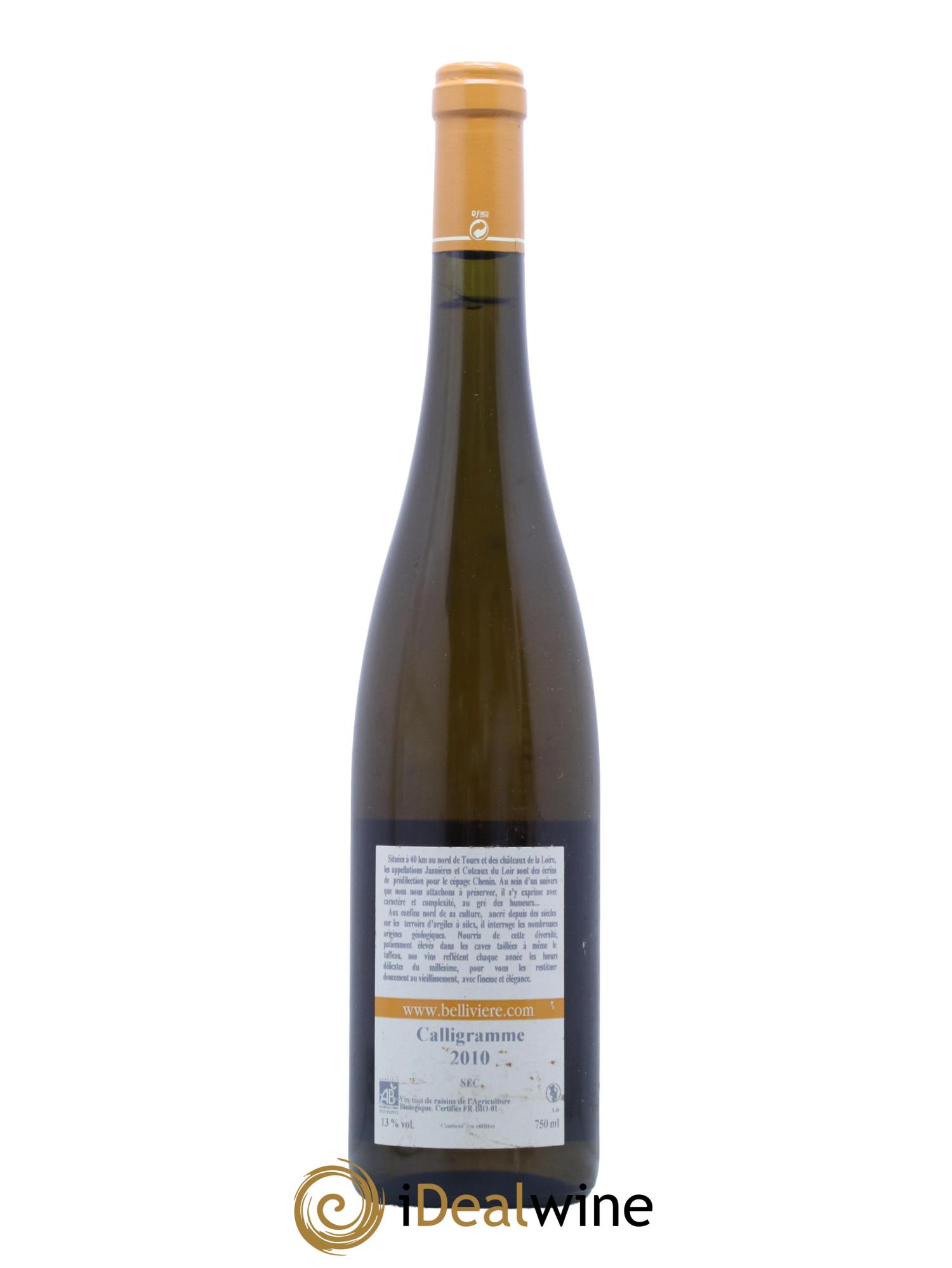 Jasnières Calligramme Domaine de Bellivière 2010 - Posten von 1 Flasche - 1