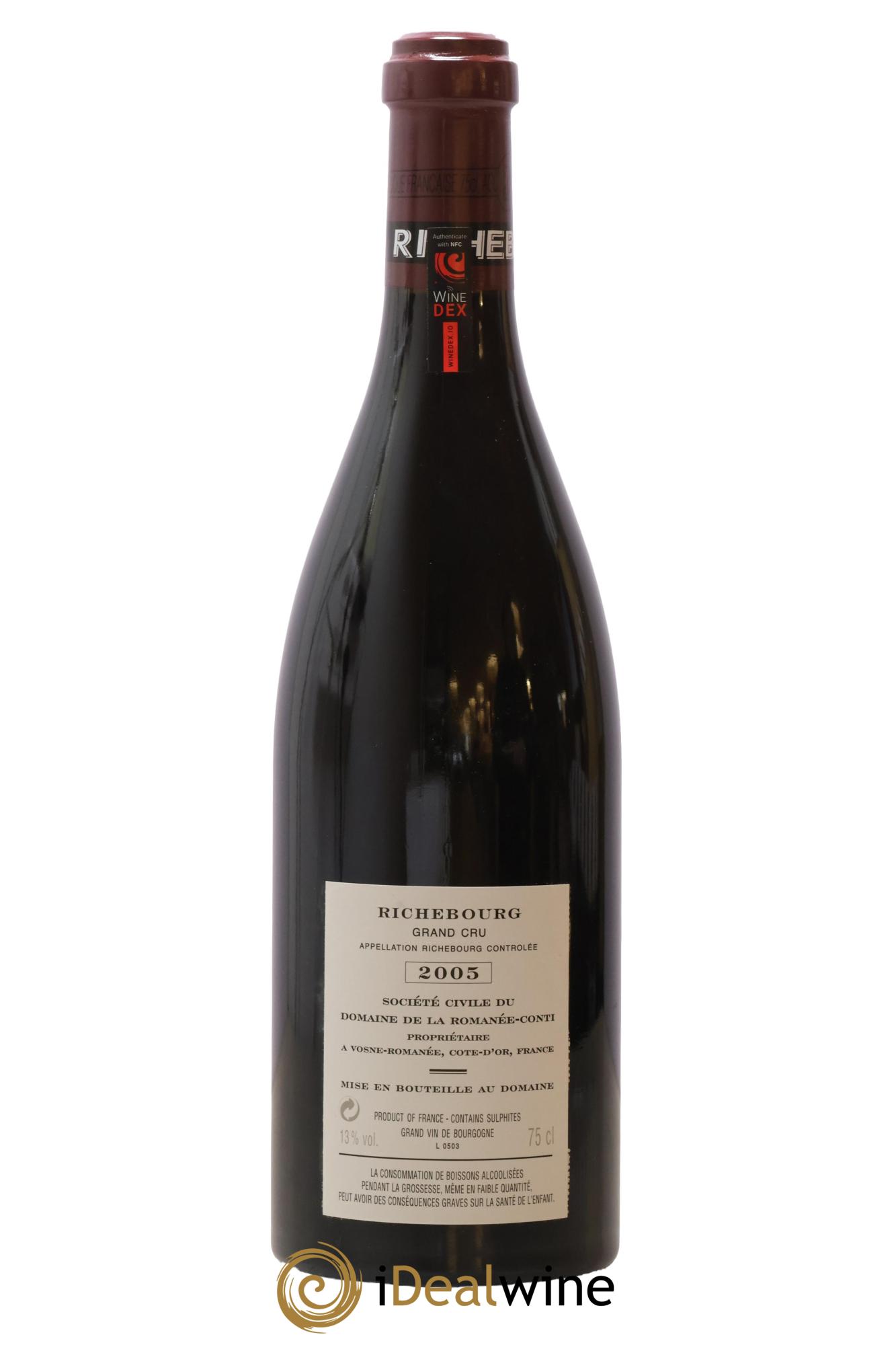 Richebourg Grand Cru Domaine de la Romanée-Conti 2005 - Lot de 1 bouteille - 1