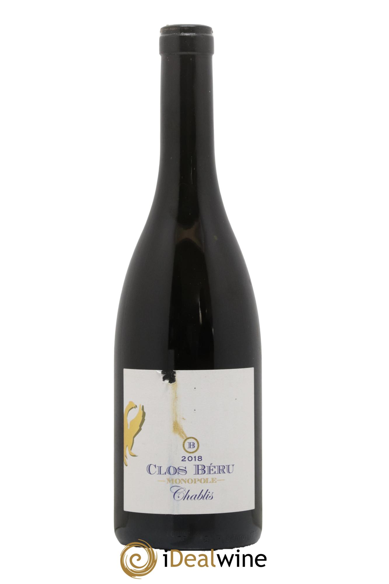 Chablis Clos Béru Monopole Château de Béru 2018 - Lot de 1 bouteille - 0