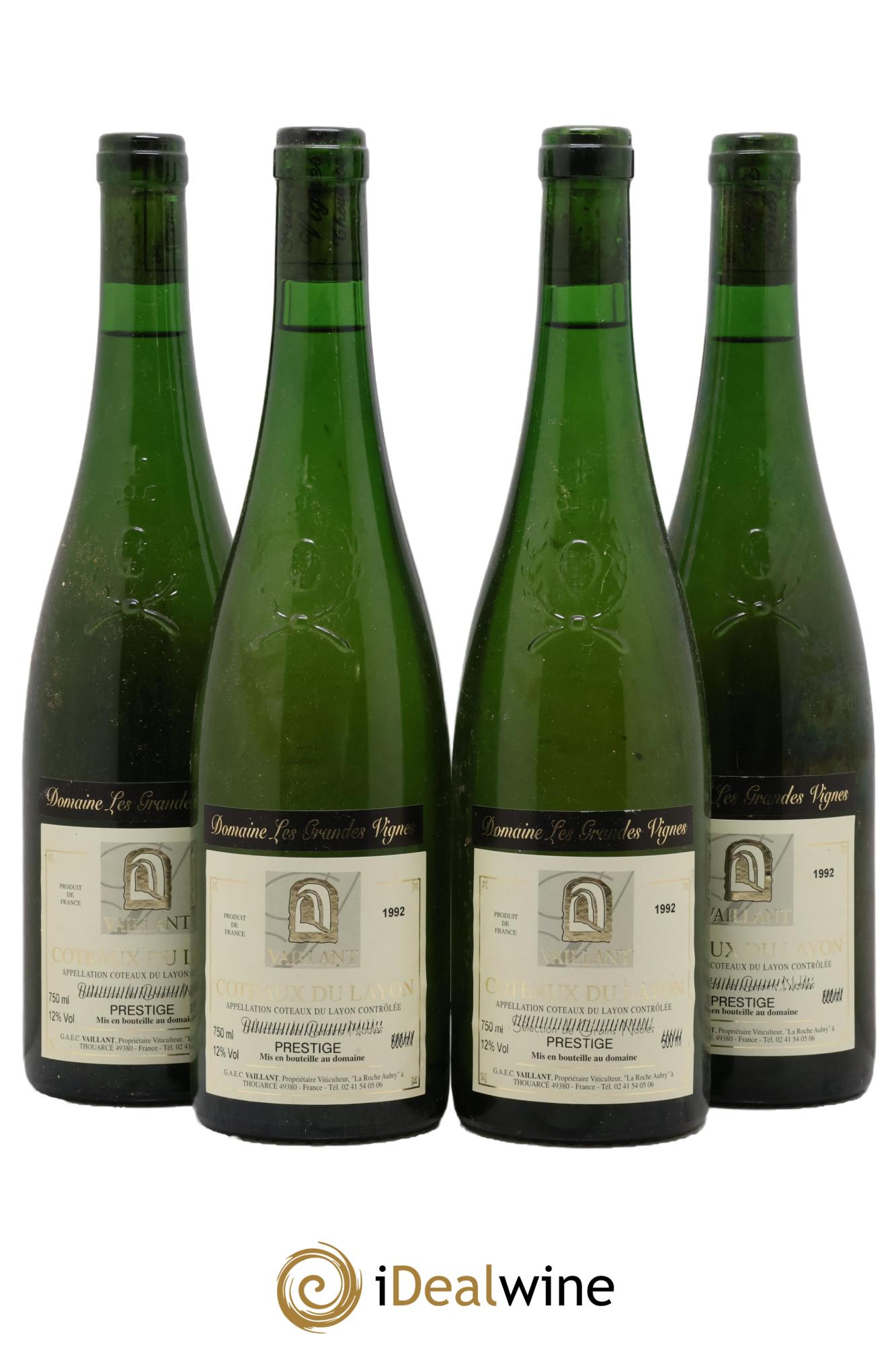 Coteaux du Layon Prestige Domaine Les Grandes Vignes 1992 - Posten von 4 Flaschen - 0