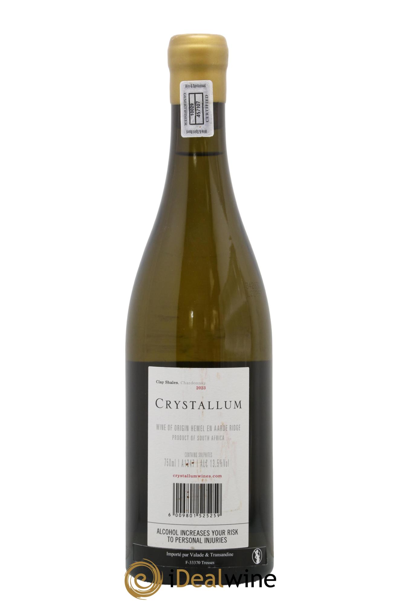 WO Western Cape Crystallum Clay Shales Chardonnay 2023 - Lot de 1 bouteille - 1