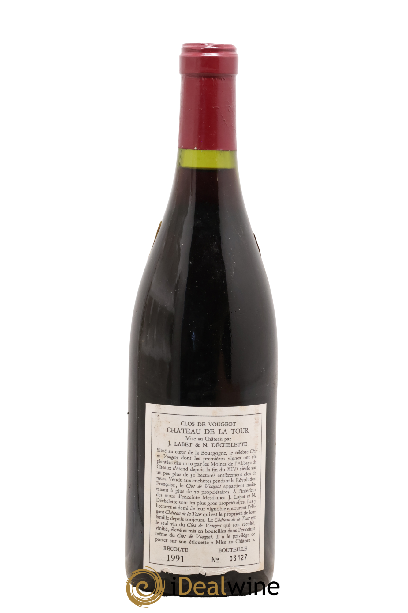 Clos de Vougeot Grand Cru Château de La Tour 1991 - Lot de 1 bouteille - 1