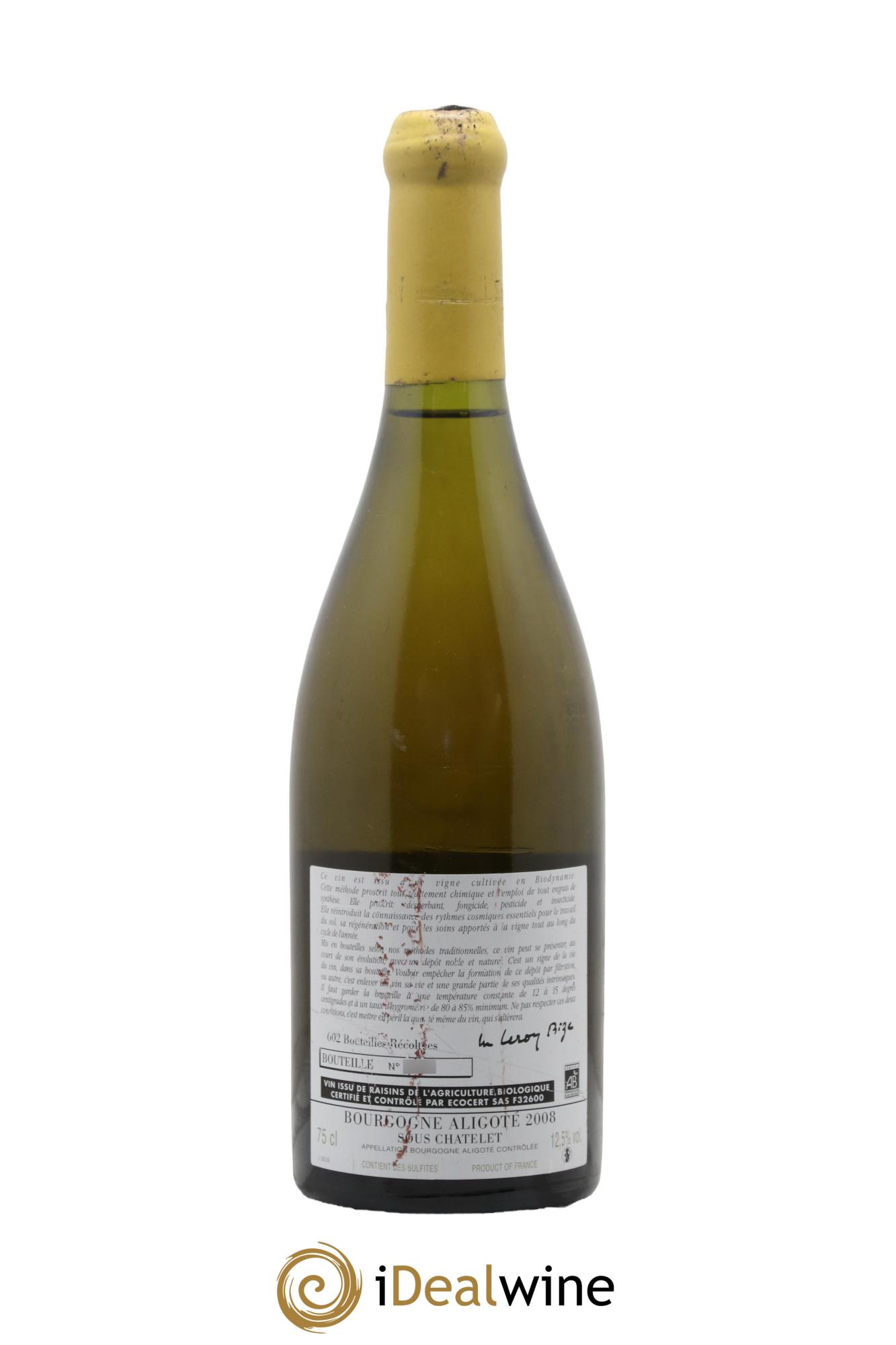 Bourgogne Aligoté Sous Chatelet d'Auvenay (Domaine) 2008 - Lot de 1 bouteille - 1
