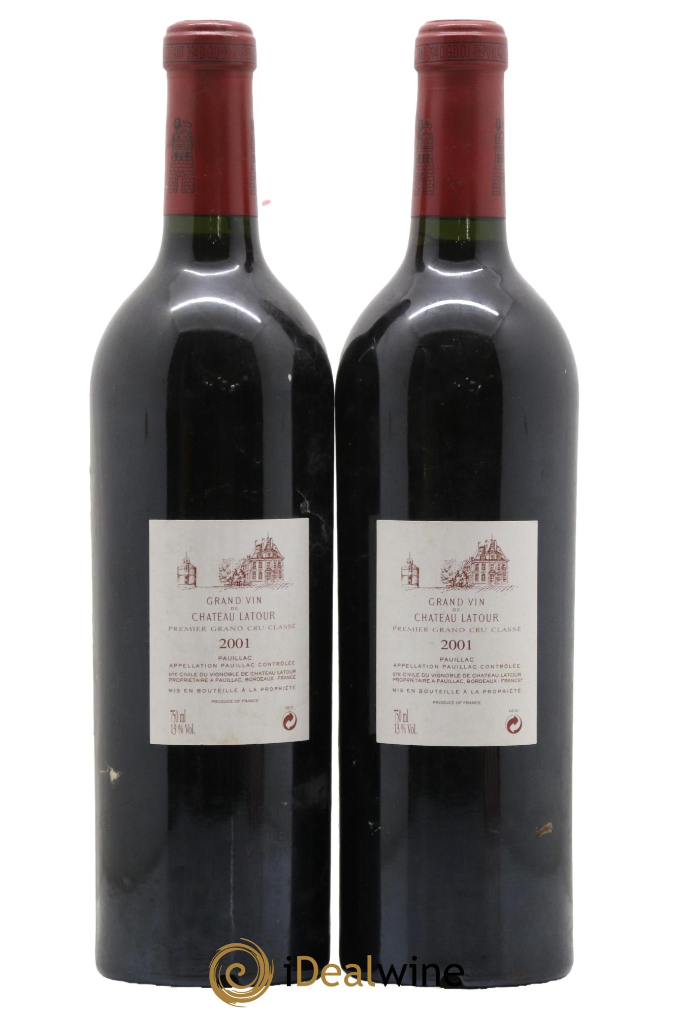 Château Latour 1er Grand Cru Classé 2001 - Lot de 2 bouteilles - 1
