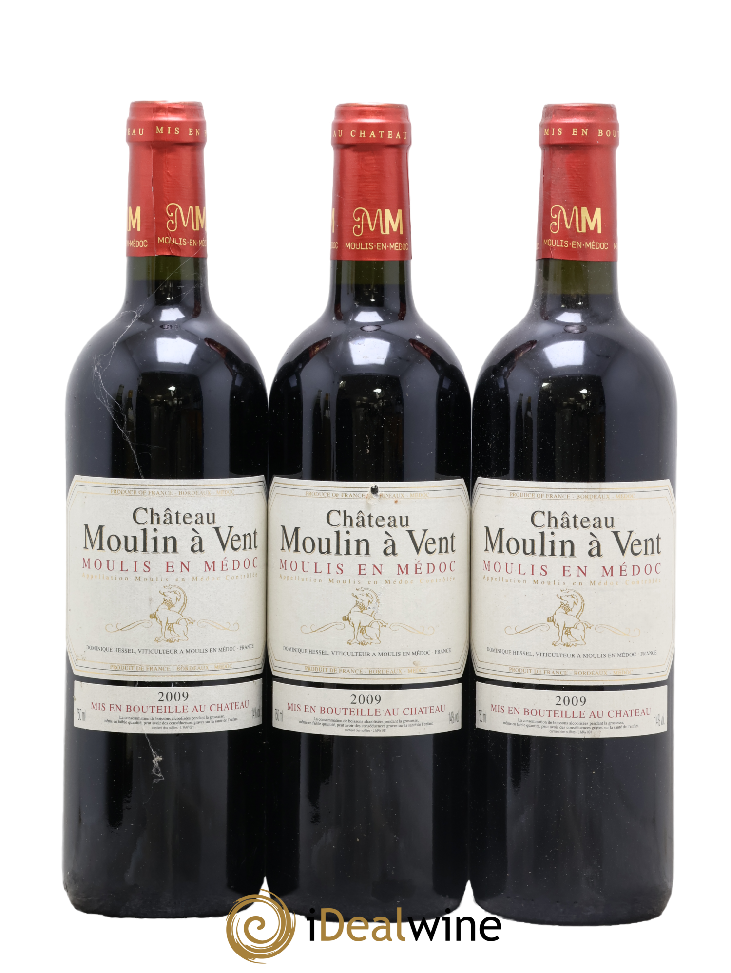 Château Moulin à Vent Cru Bourgeois 2009 - Lot de 3 bouteilles - 0