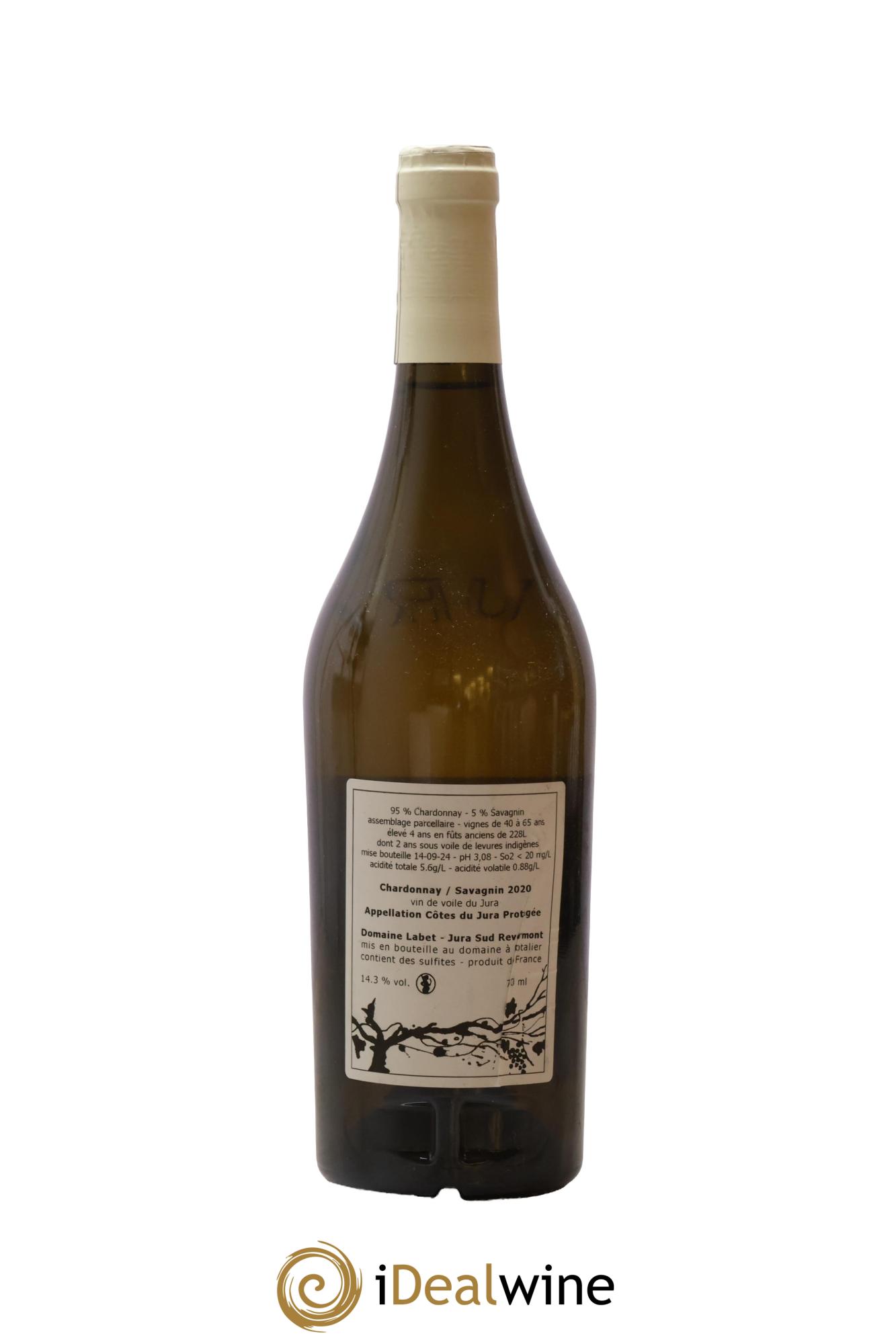Côtes du Jura Vin de Voile Chardonnay-Savagnin cuvée de garde Romain - Julien  - Charline Labet  2020 - Lot de 1 bouteille - 1