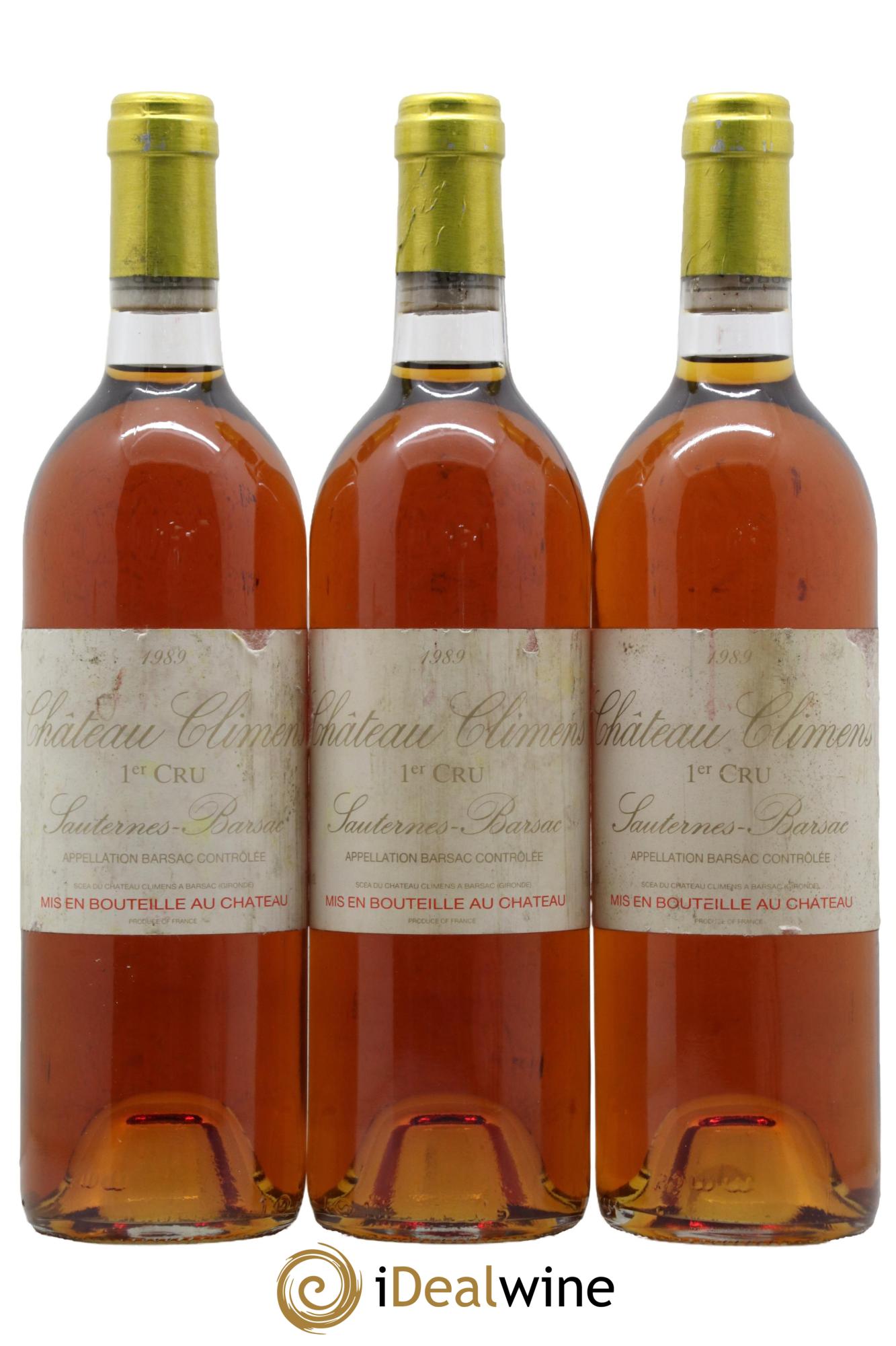 Château Climens 1er Grand Cru Classé 1989 - Lotto di 3 bottiglie - 0