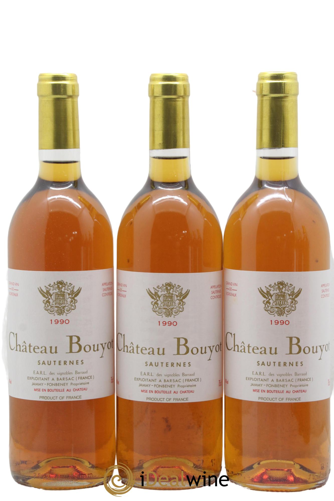 Sauternes Château Bouyot 1990 - Posten von 3 Flaschen - 0