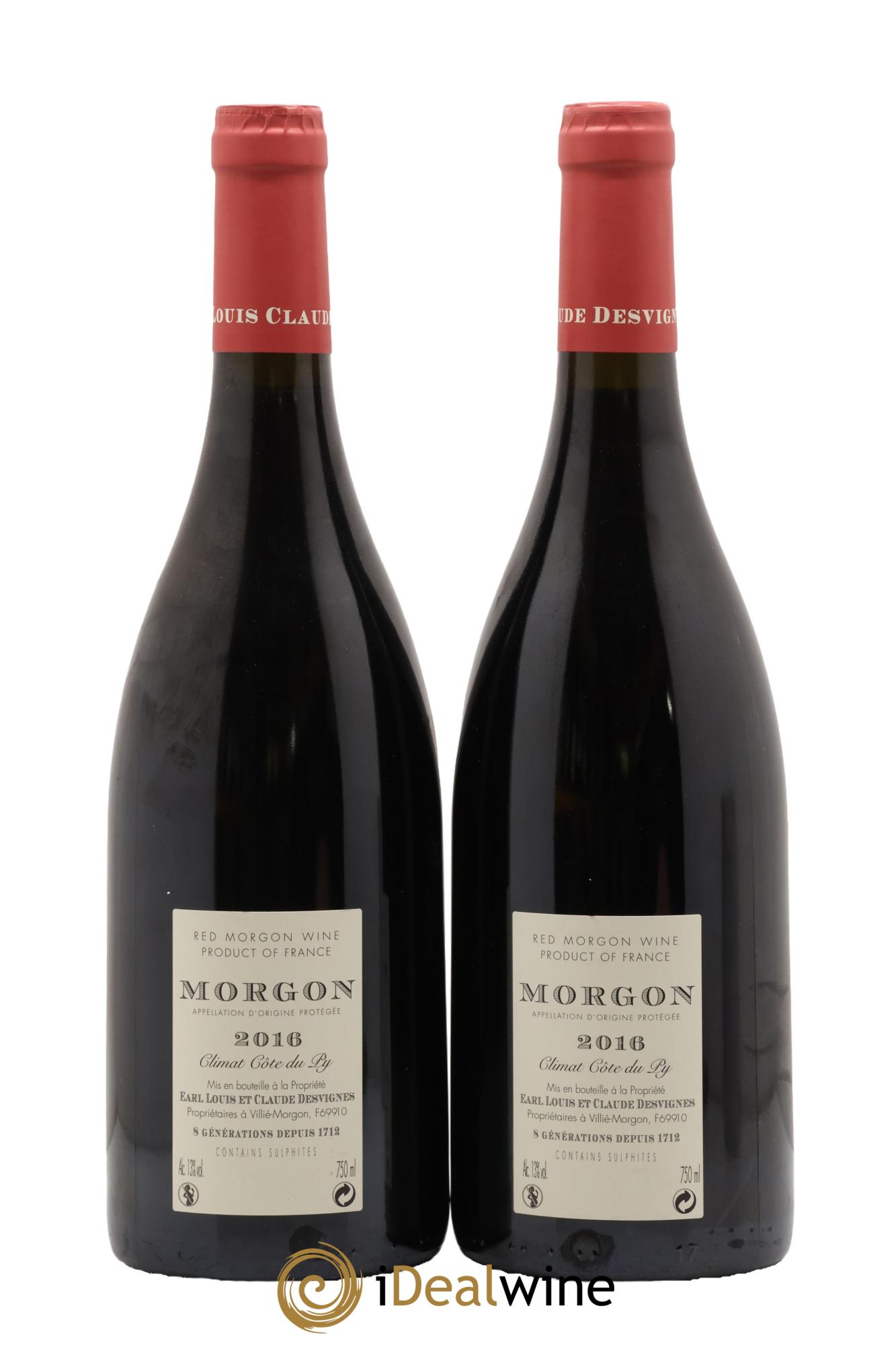 Morgon Côte du Py Louis-Claude Desvignes 2016 - Lot de 2 bouteilles - 1