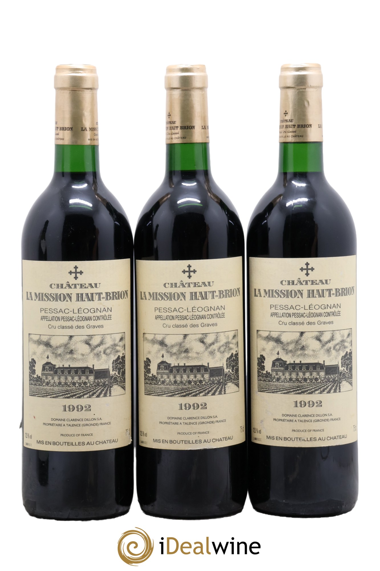 Château la Mission Haut-Brion Cru Classé de Graves 1992 - Lot de 3 bouteilles - 0