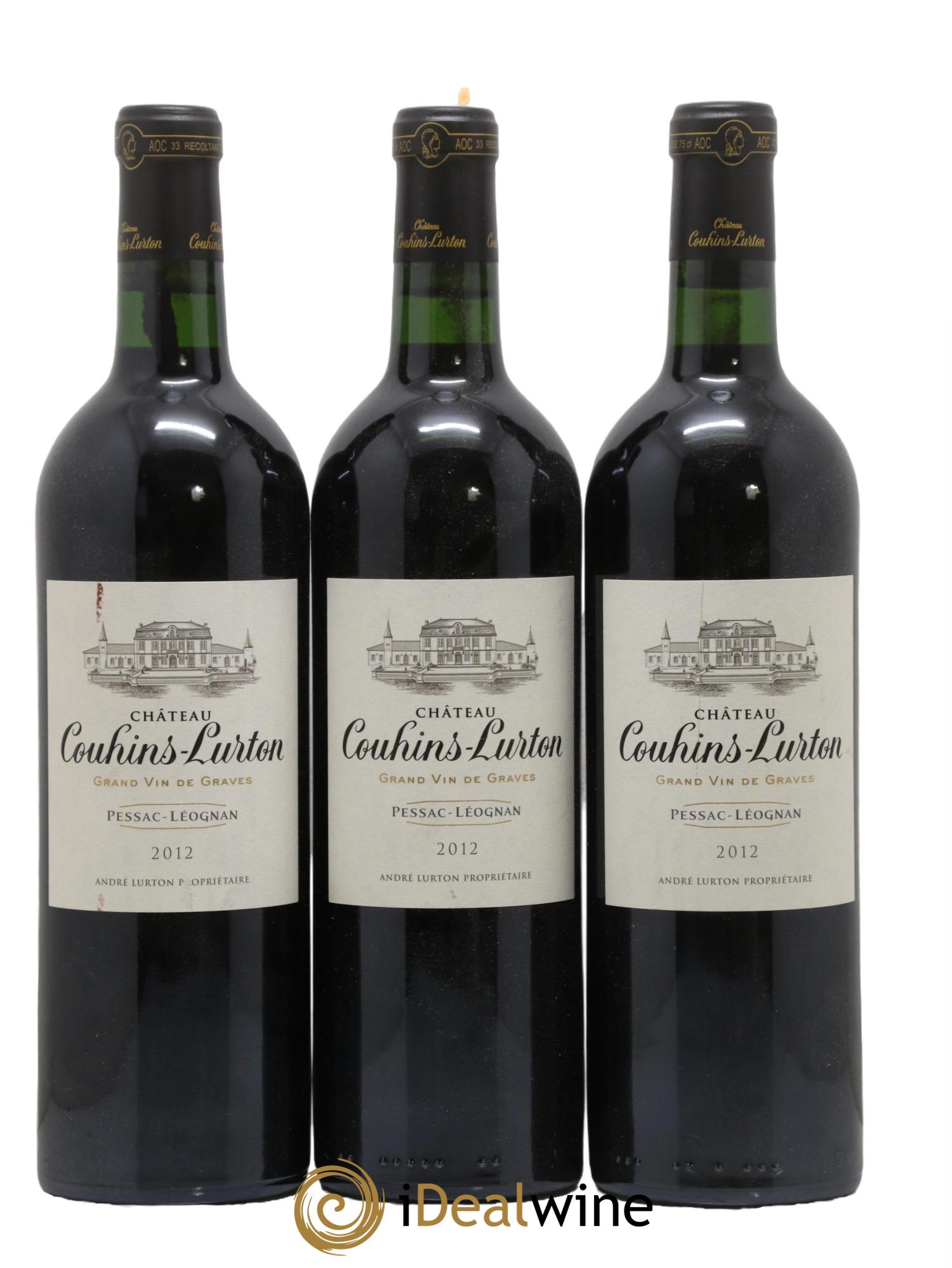 Château Couhins-Lurton 2012 - Lot of 3 bottles - 0