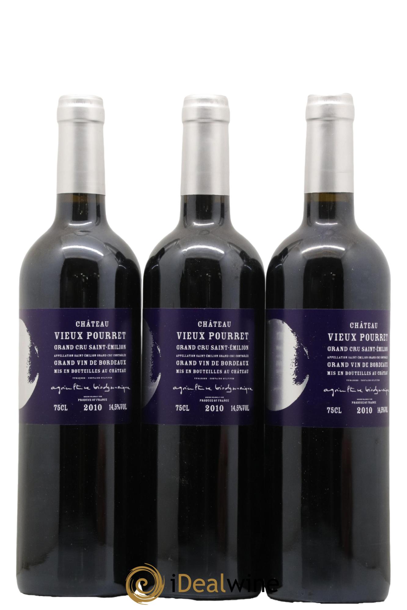 Saint-Émilion Grand Cru Château Vieux Pourret 2010 - Lot de 3 bouteilles - 0