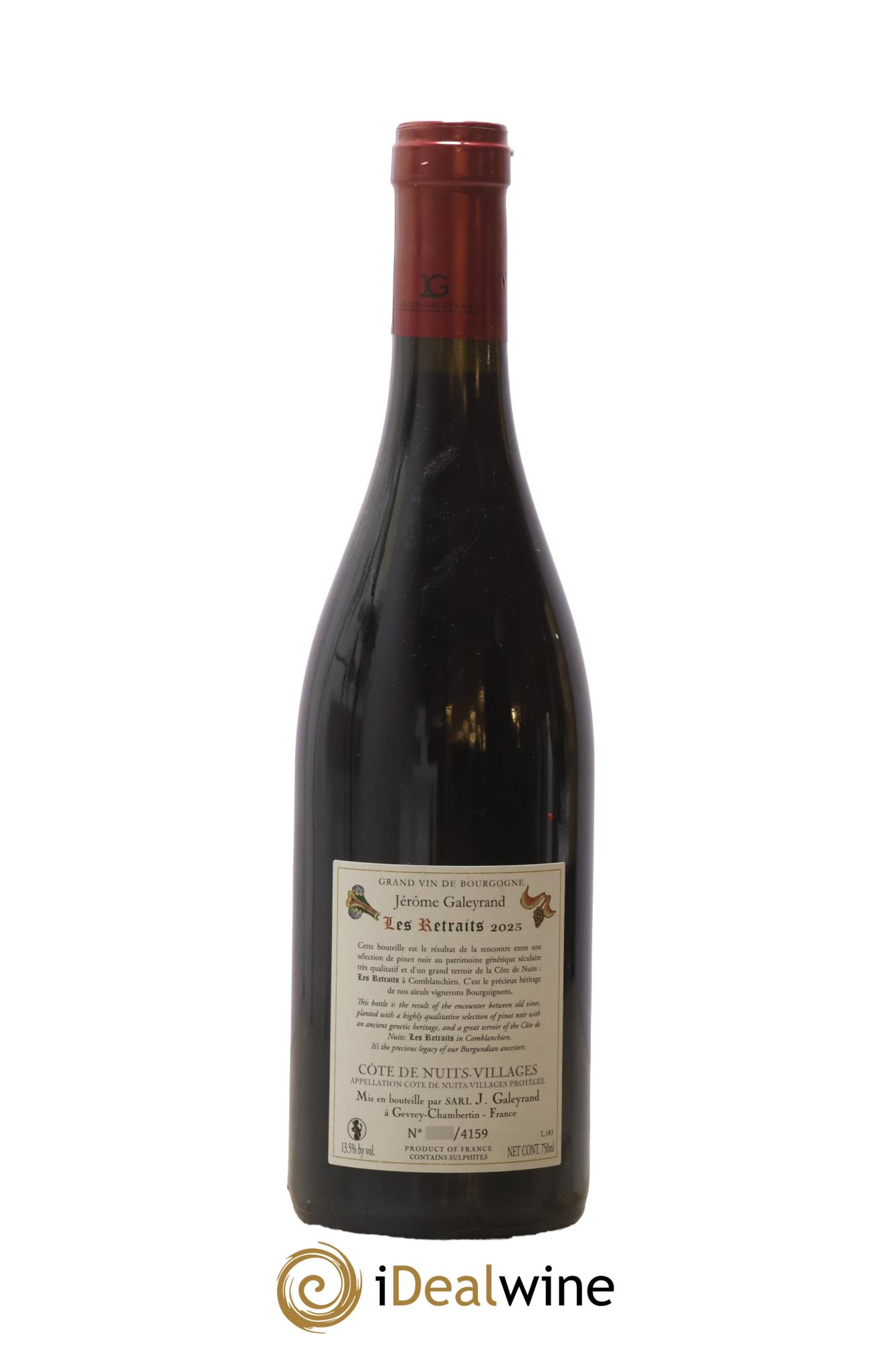 Côte de Nuits-Villages Les Retraits Jérôme Galeyrand 2023 - Lot of 1 bottle - 1