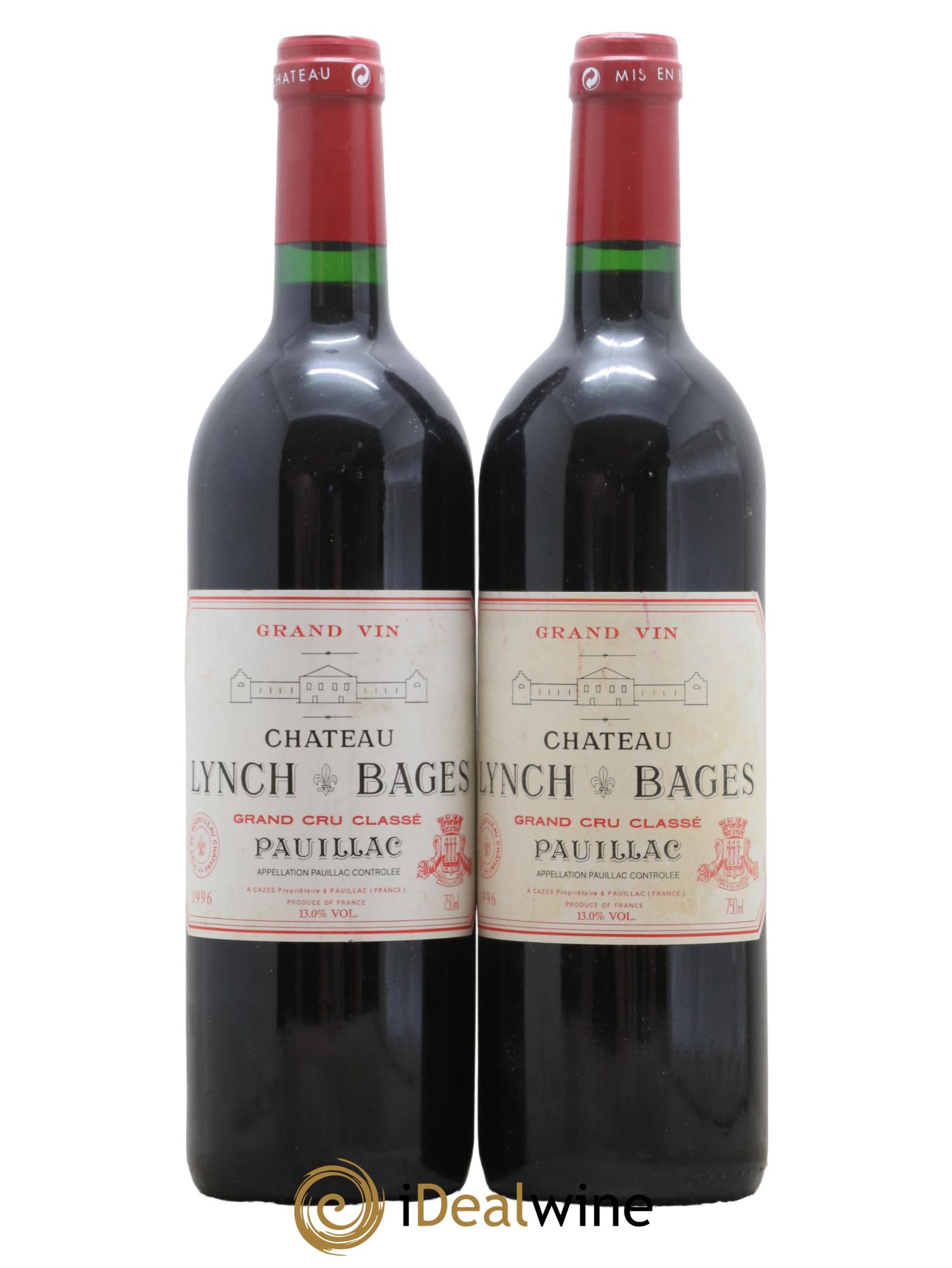 Château Lynch Bages 5ème Grand Cru Classé 1996 - Lot de 2 bouteilles - 0