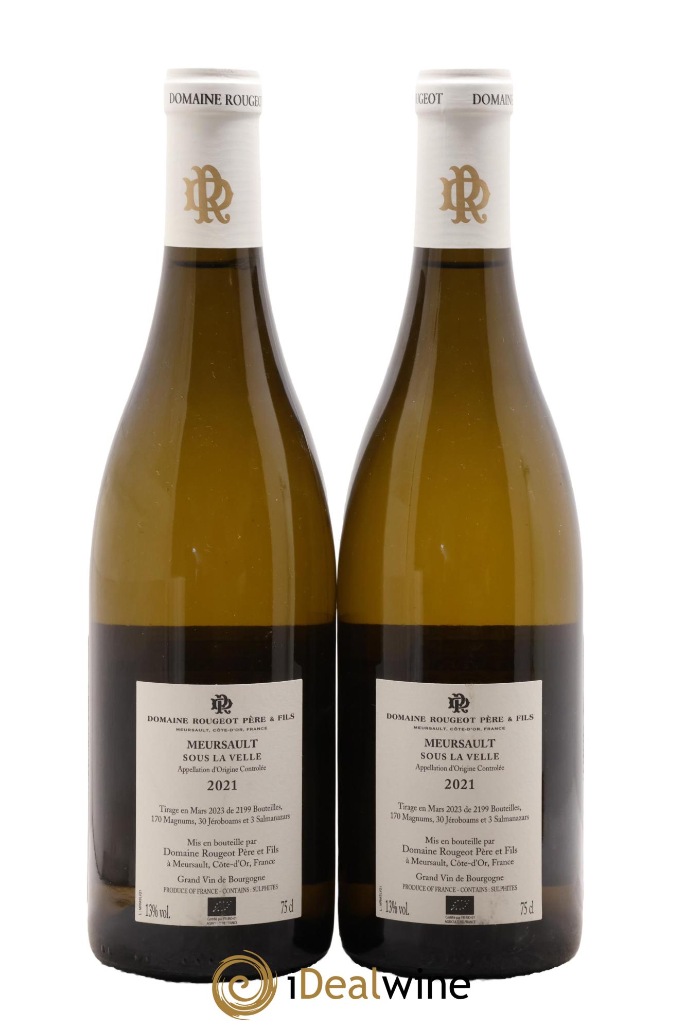 Meursault Sous la Velle Rougeot Père et Fils 2021 - Lotto di 2 bottiglie - 1