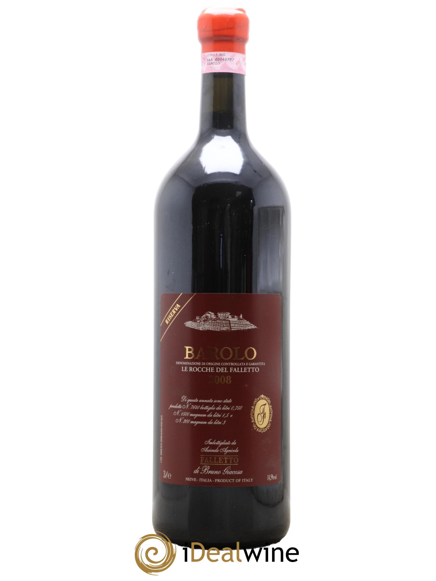 Barolo DOCG Riserva Le Rocche del Falletto Falletto - Bruno Giacosa 2008 - Lot de 1 double magnum - 1