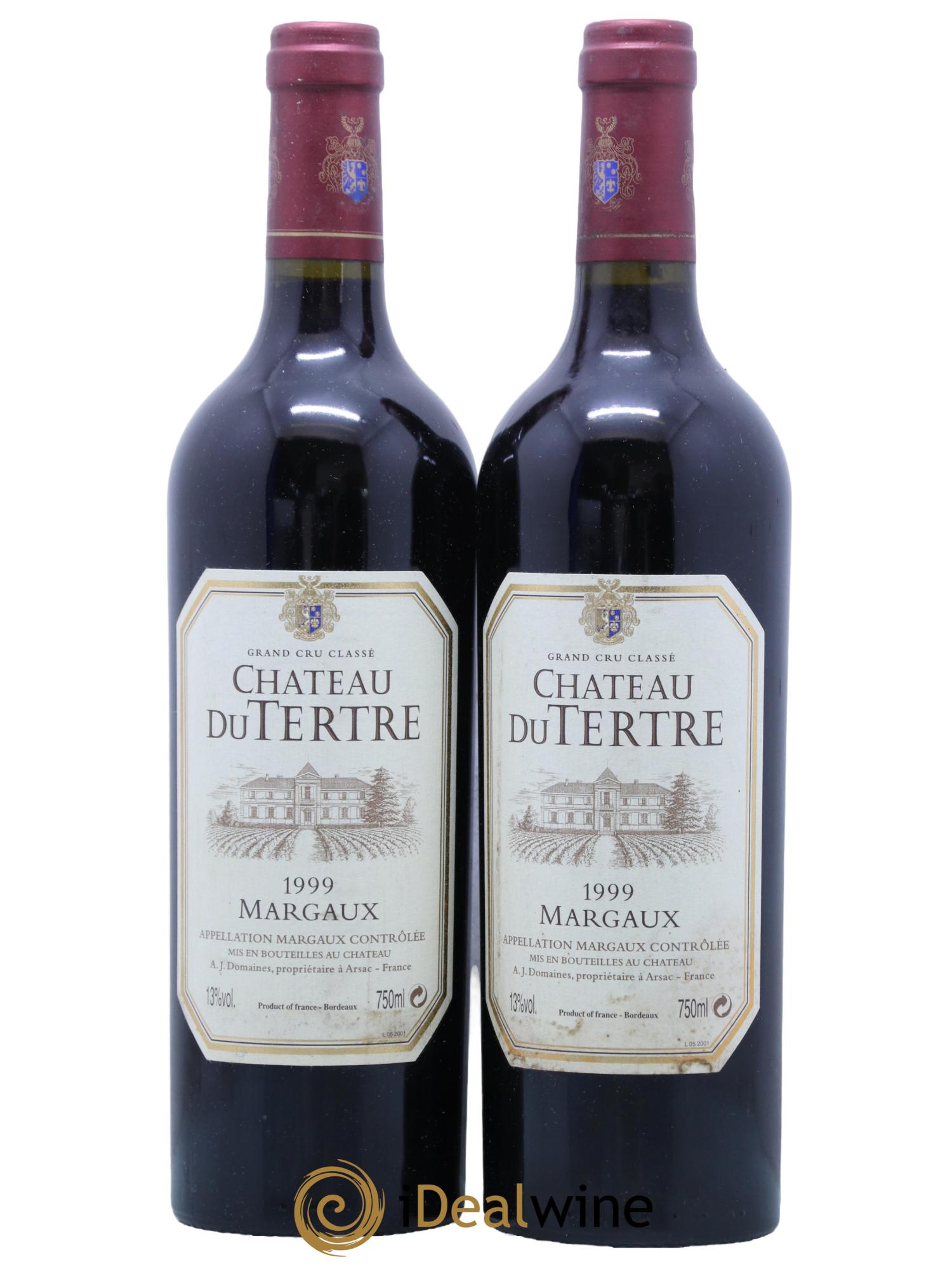 Château du Tertre 5ème Grand Cru Classé 1999 - Lot de 2 bouteilles - 0