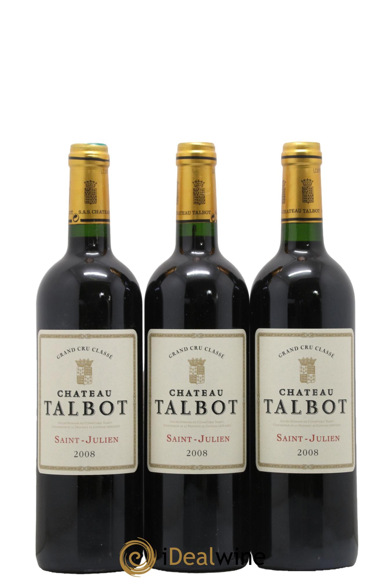 Château Talbot 4ème Grand Cru Classé 2008 - Lot de 6 bouteilles - 2