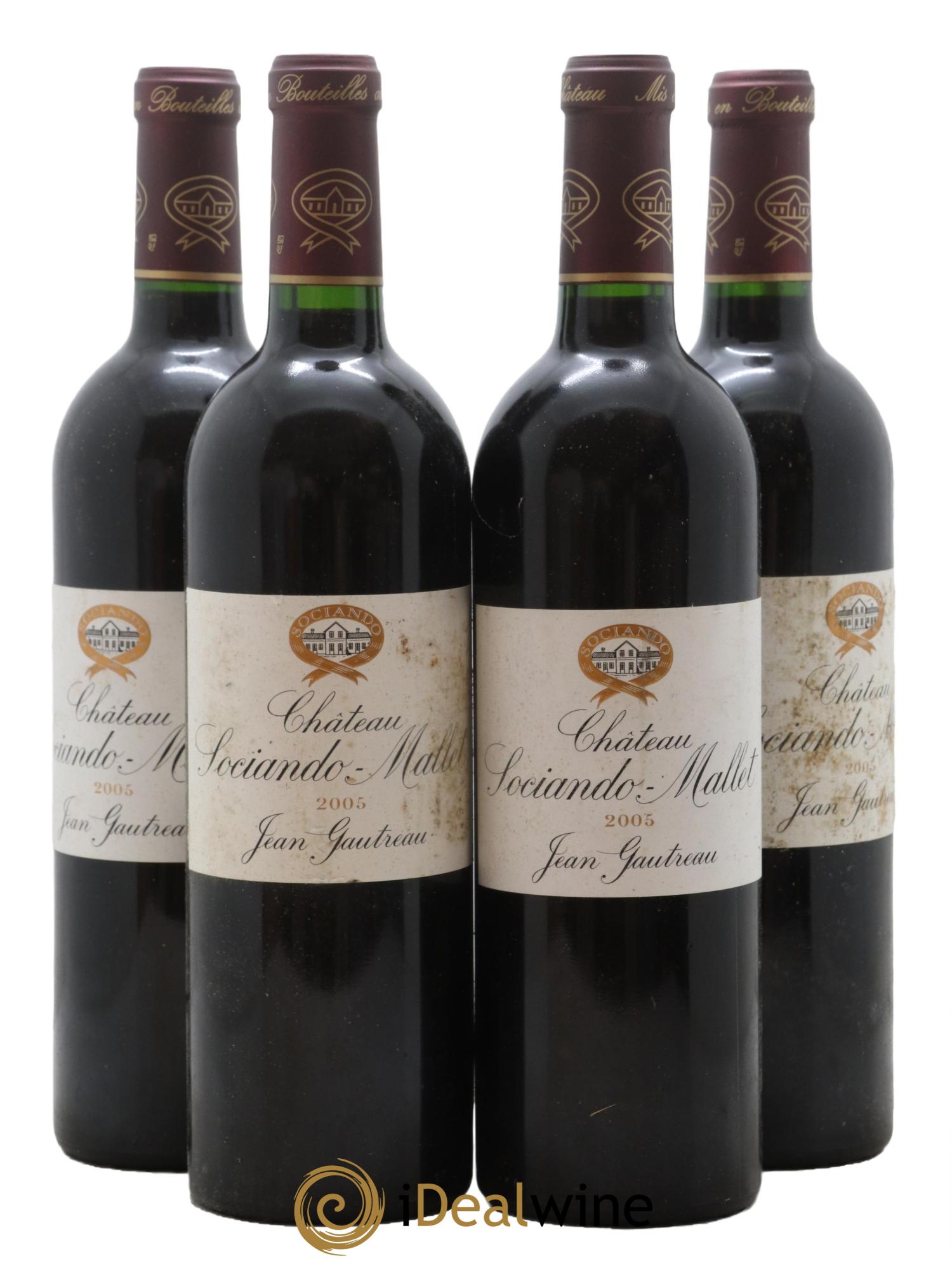 Château Sociando Mallet 2005 - Lot de 4 bouteilles - 0