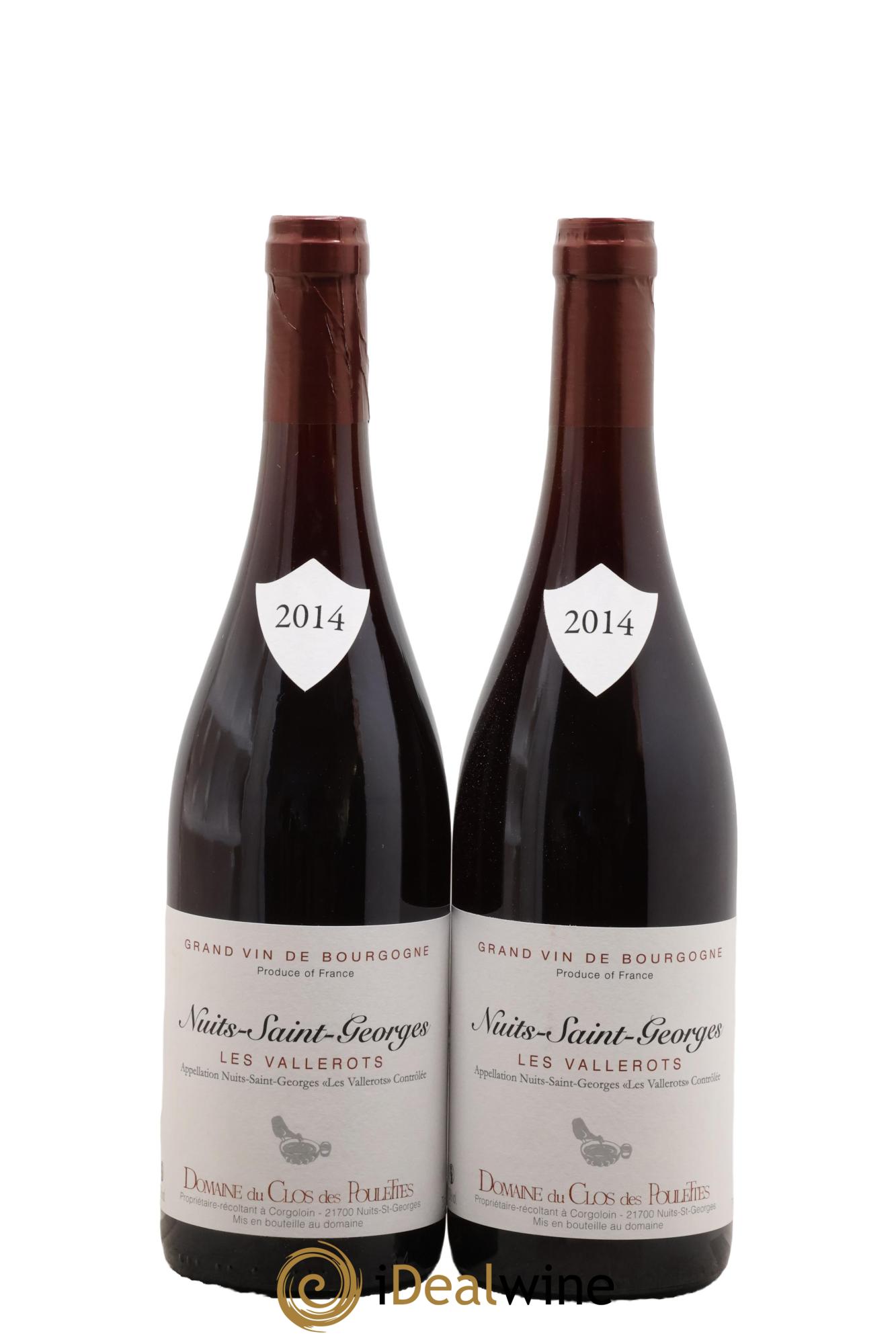 Nuits-Saint-Georges Les Vallerots Domaine du clos des Poulettes 2014 - Lot de 2 bouteilles - 0