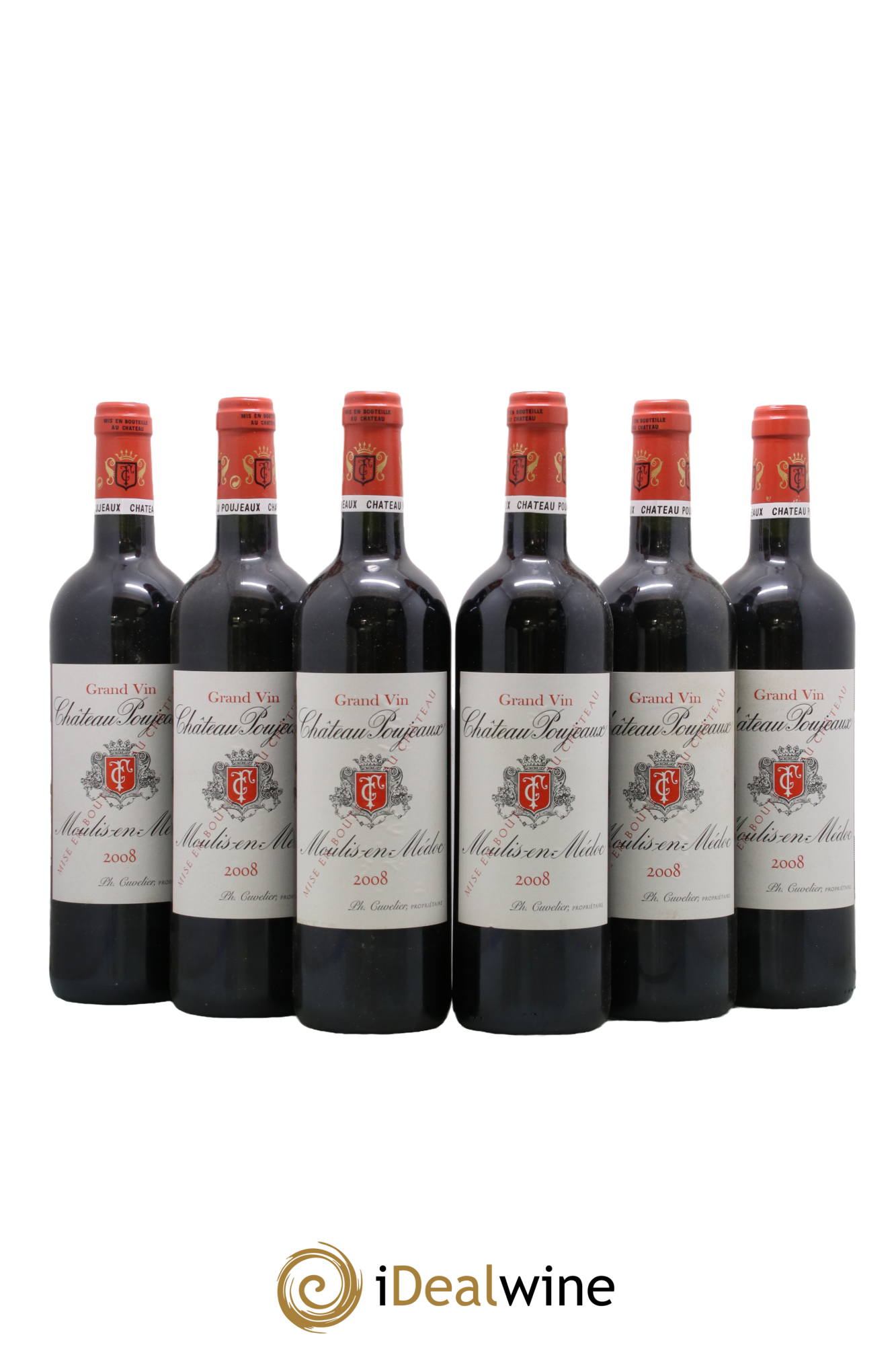 Château Poujeaux 2008 - Lot of 6 bottles - 0