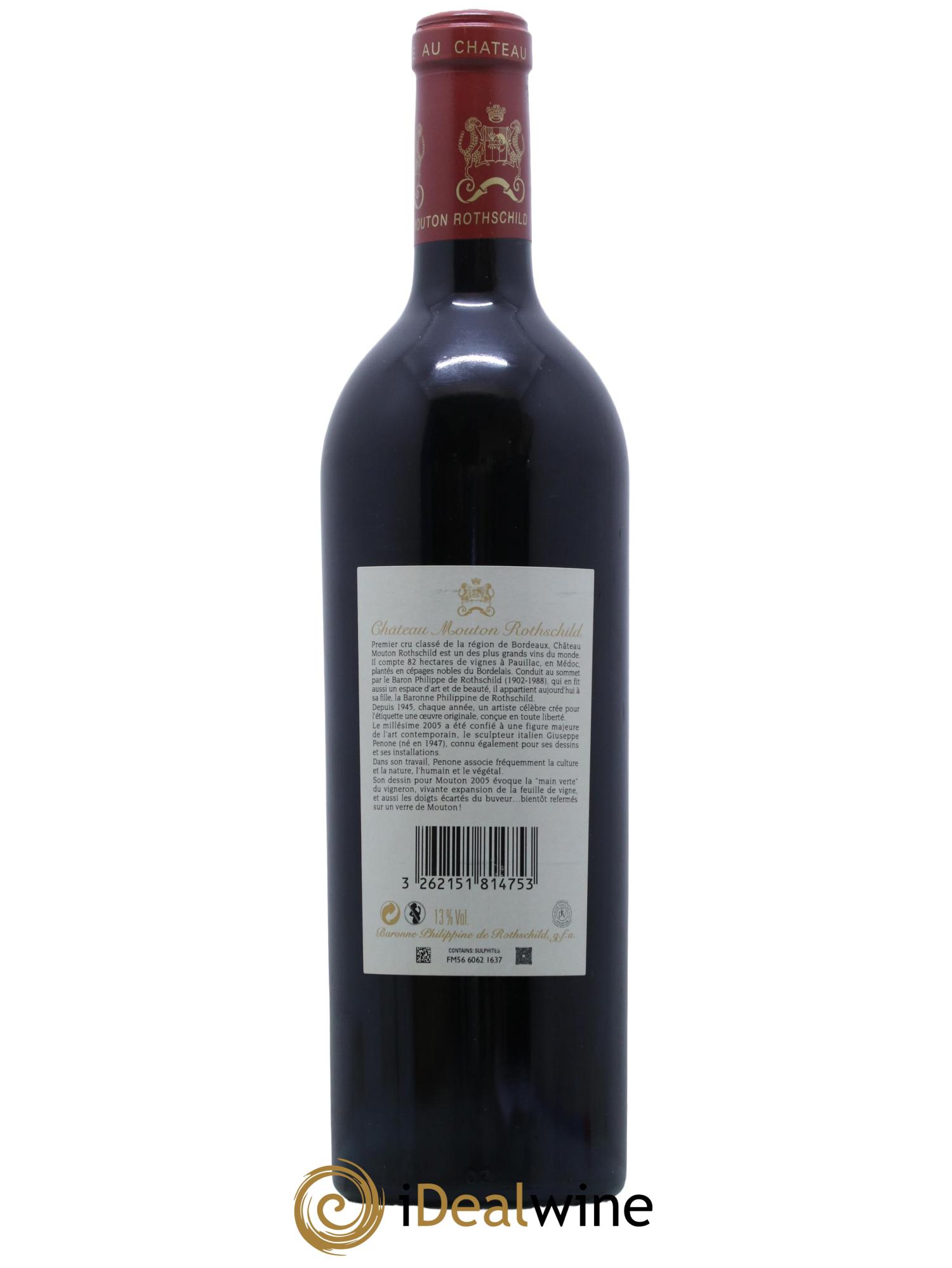 Château Mouton Rothschild 1er Grand Cru Classé  2005 - Lot de 1 bouteille - 2