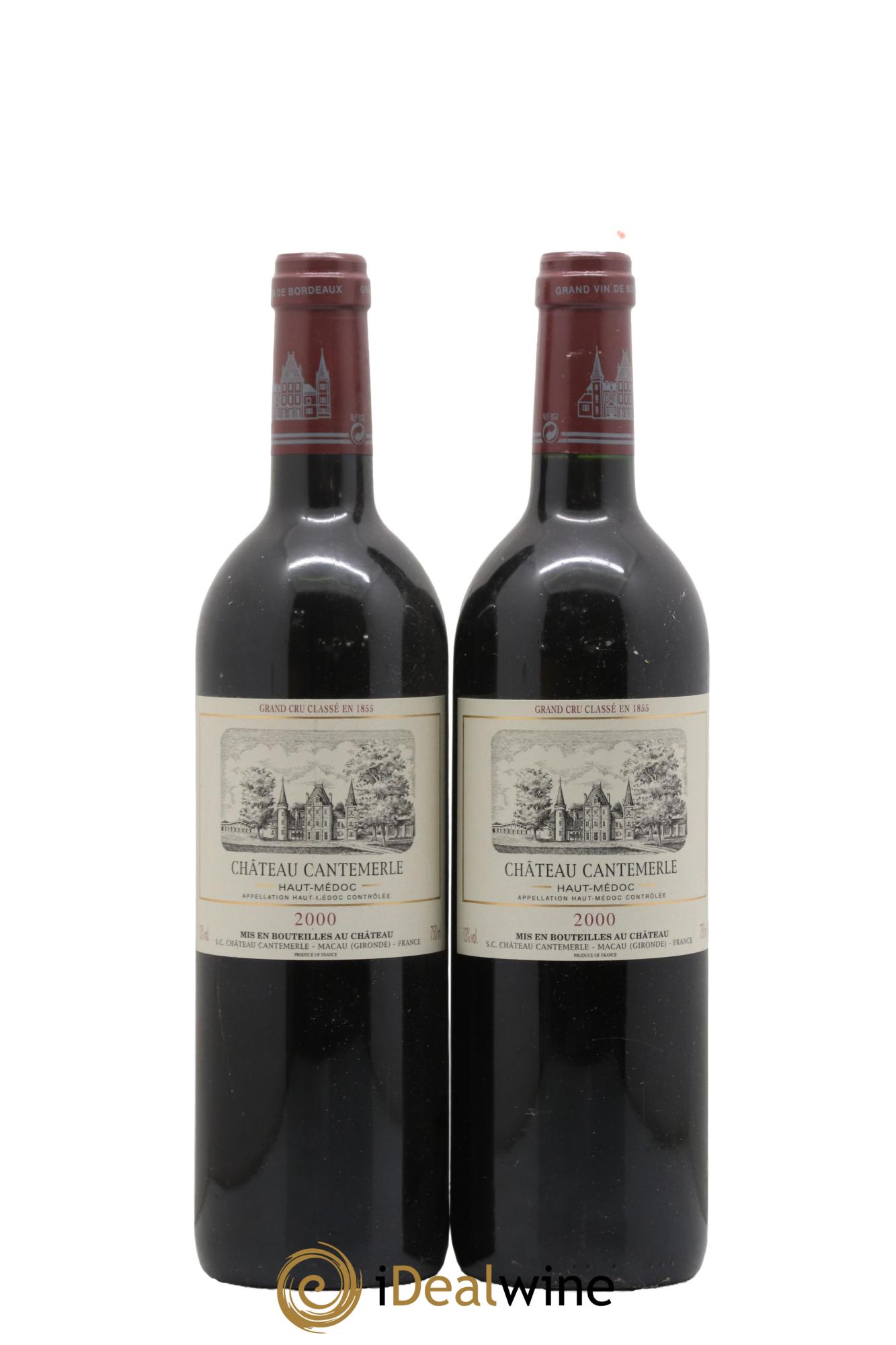 Château Cantemerle 5ème Grand Cru Classé 2000 - Lot de 2 bouteilles - 0