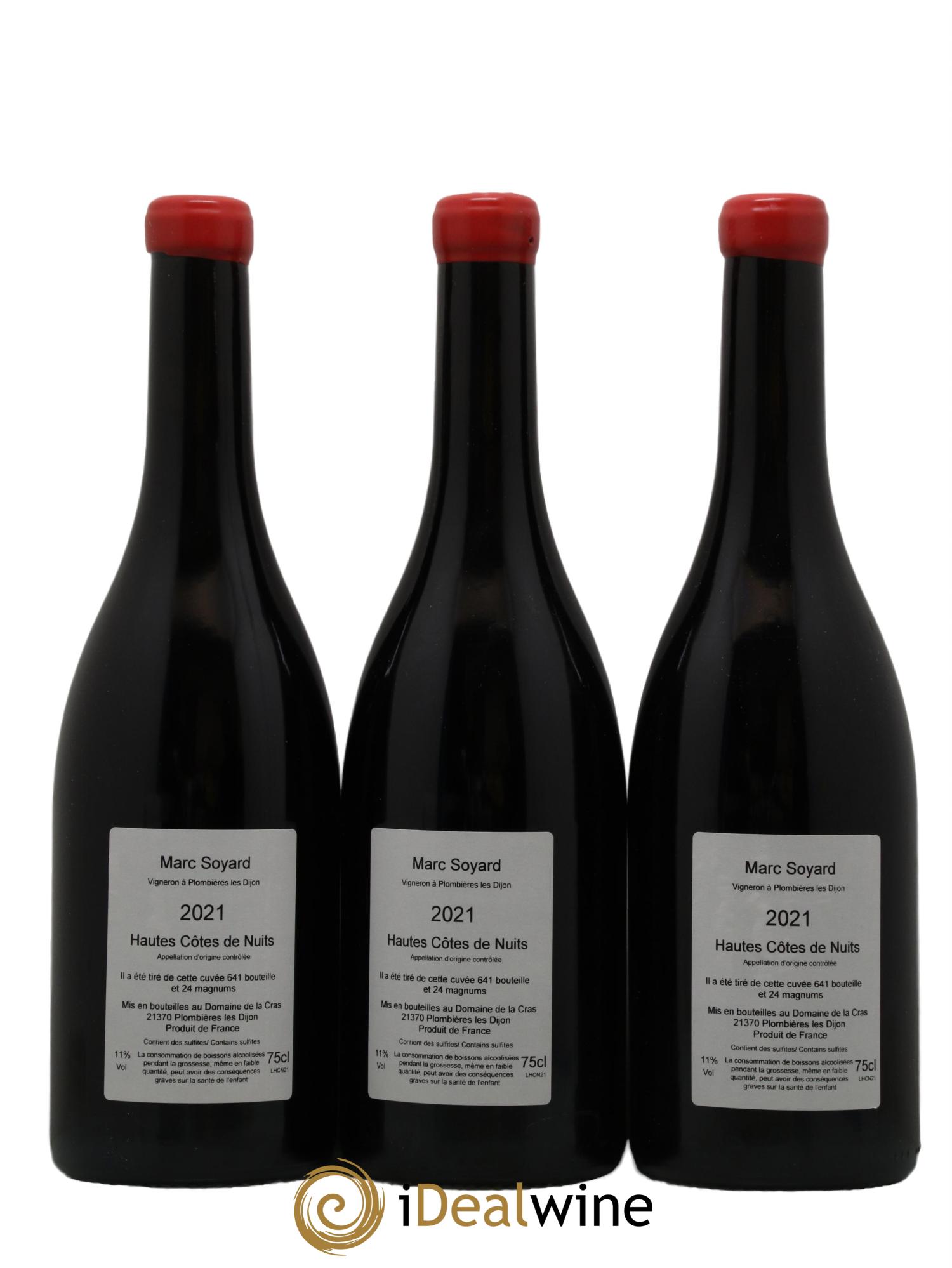 Hautes-Côtes de Nuits Domaine de la Cras - Marc Soyard 2021 - Lot de 3 bouteilles - 1