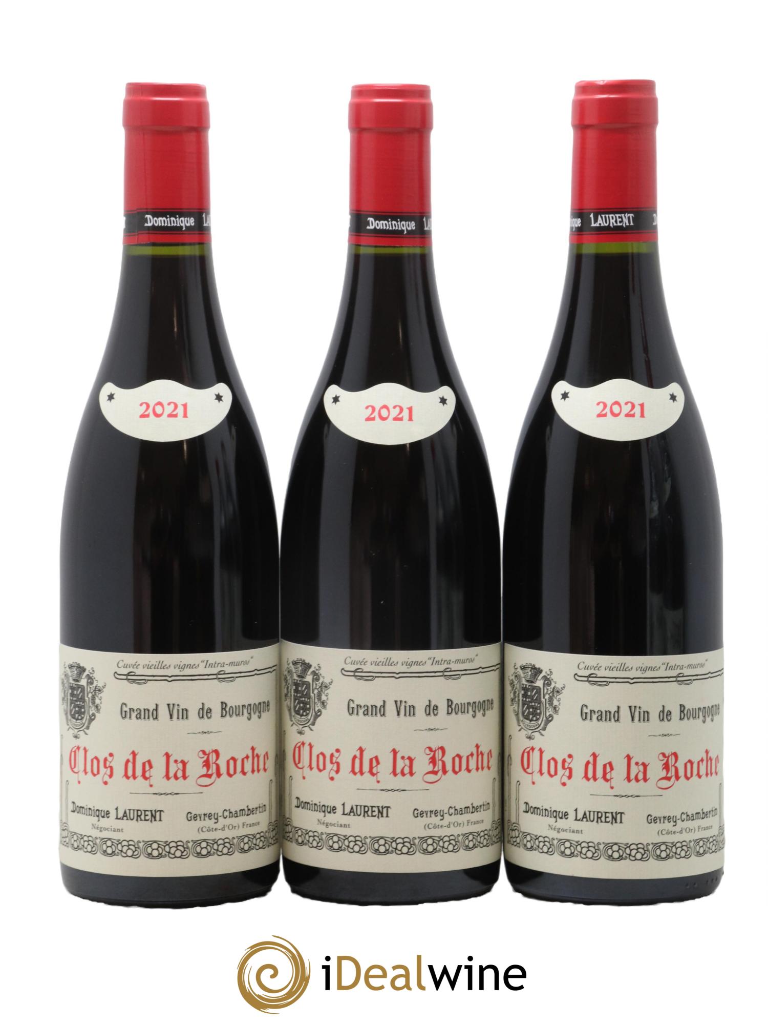 Clos de la Roche Grand Cru Vieilles vignes Intra-muros Dominique Laurent 2021 - Lot de 3 bouteilles - 0